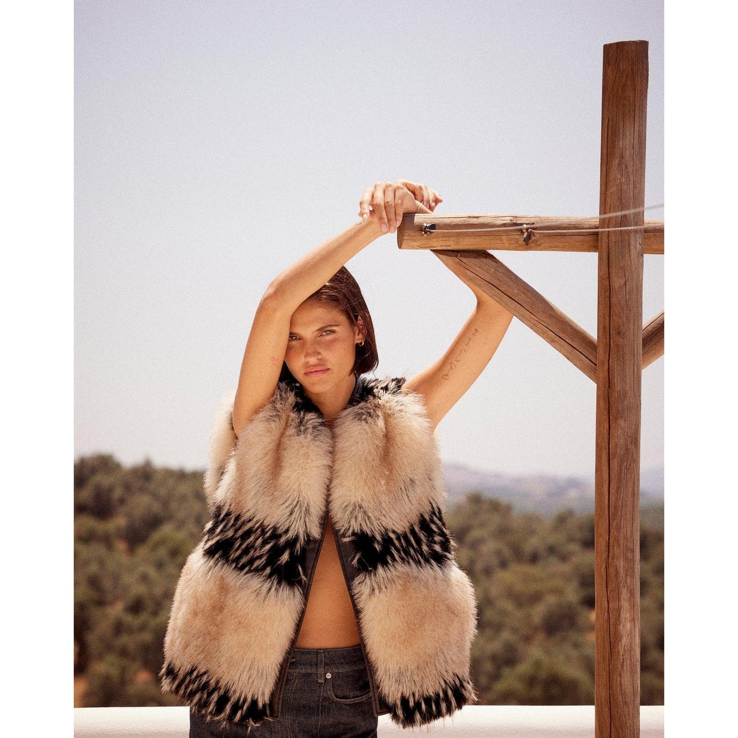 Mes Demoiselle Aura Artic Elegance Vest- Beige  Mes Demoiselle Pisces Boutique