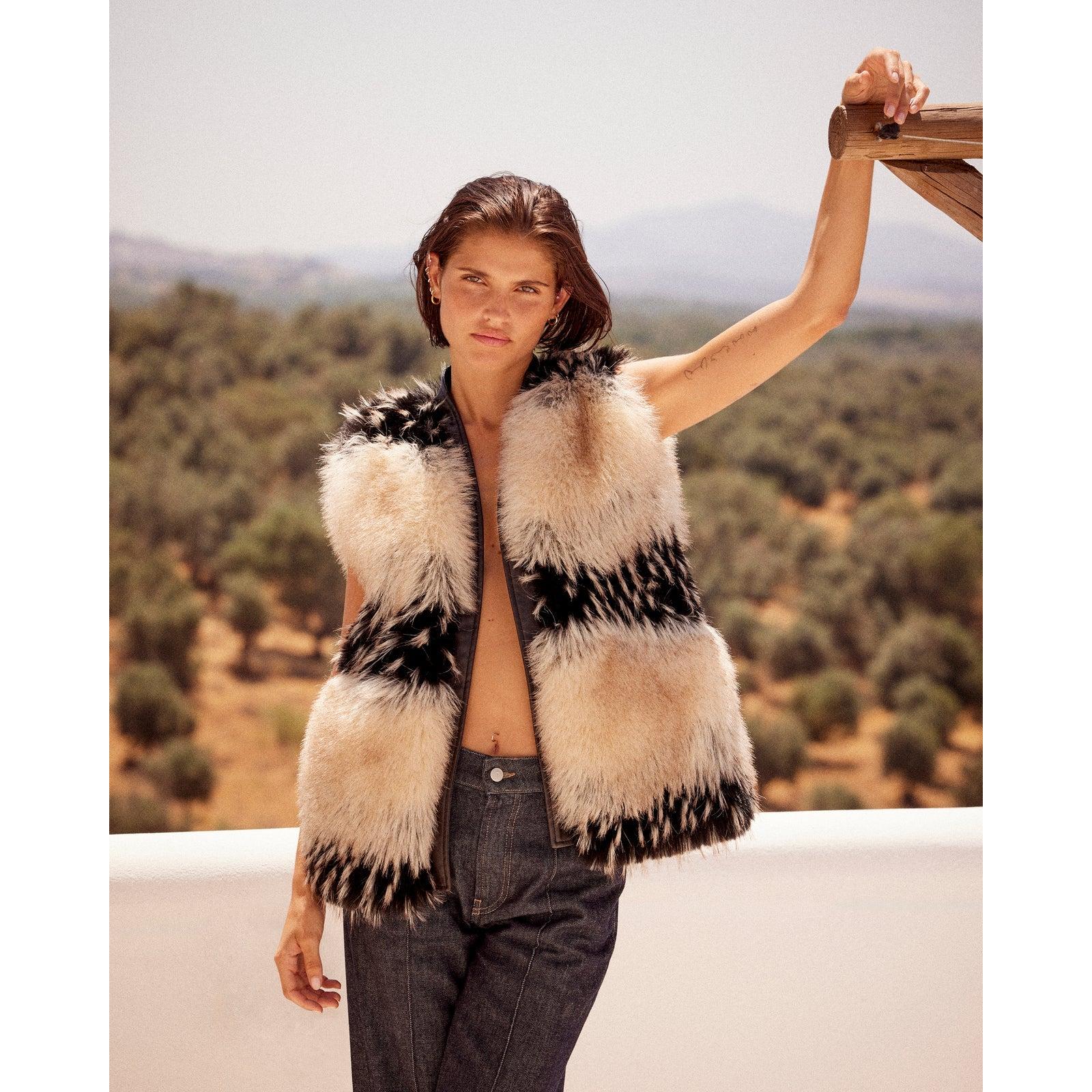 Mes Demoiselle Aura Artic Elegance Vest- Beige  Mes Demoiselle Pisces Boutique