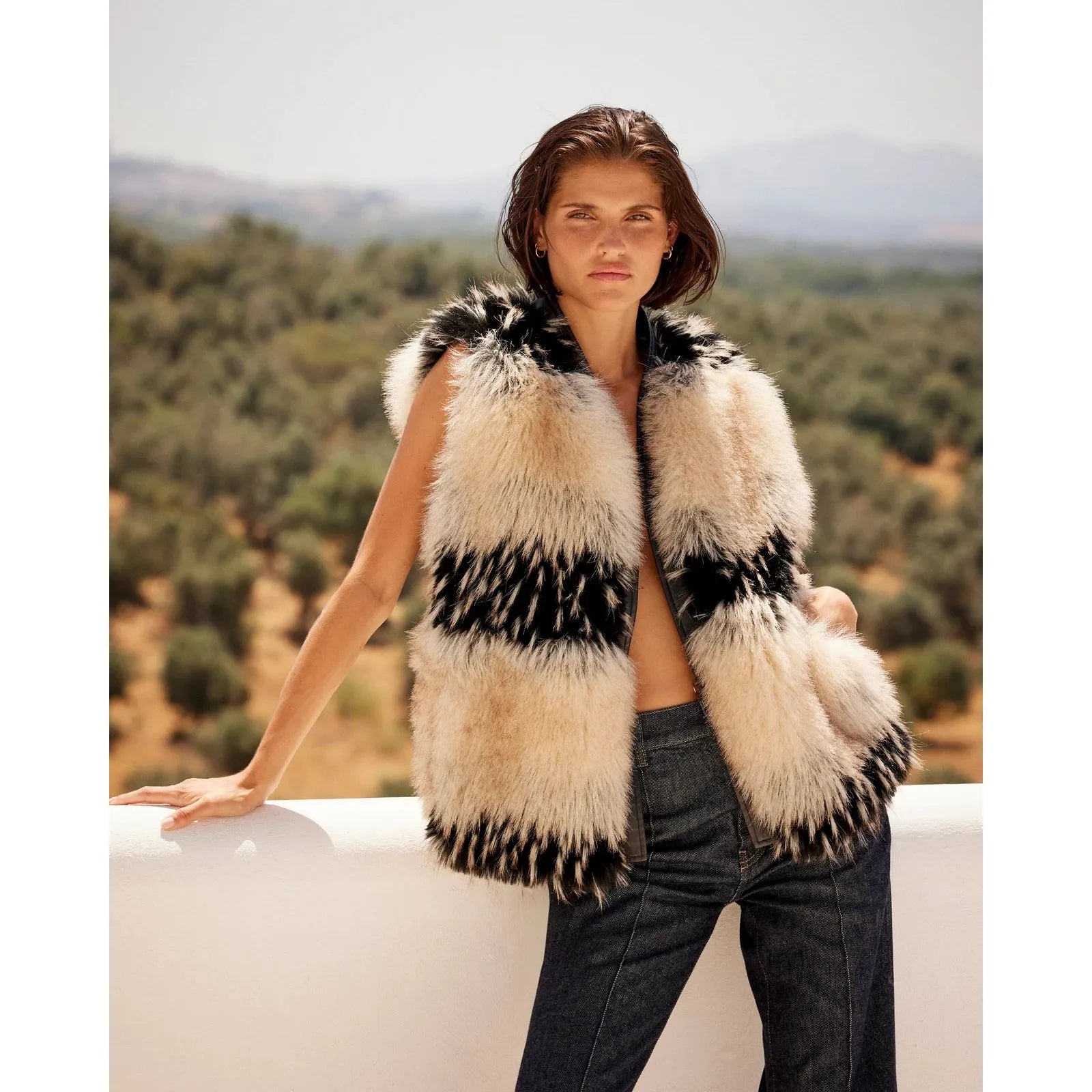 Mes Demoiselle Aura Artic Elegance Vest- Beige  Mes Demoiselle Pisces Boutique