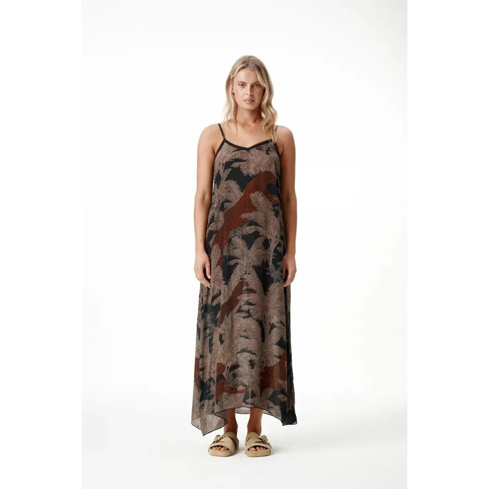 One Season Antoinette Slip - Palm Safari - Black Camel