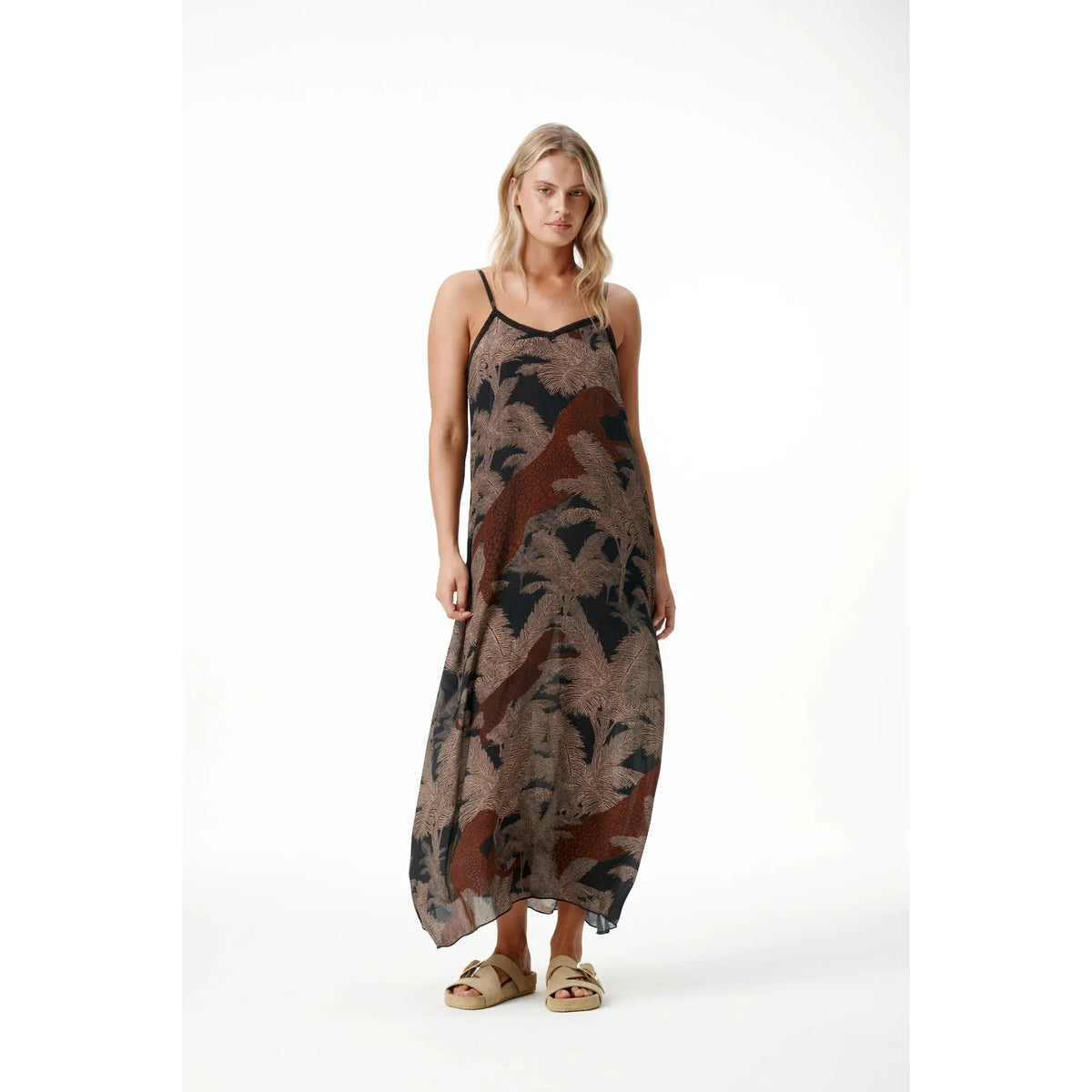 One Season Antoinette Slip - Palm Safari - Black Camel