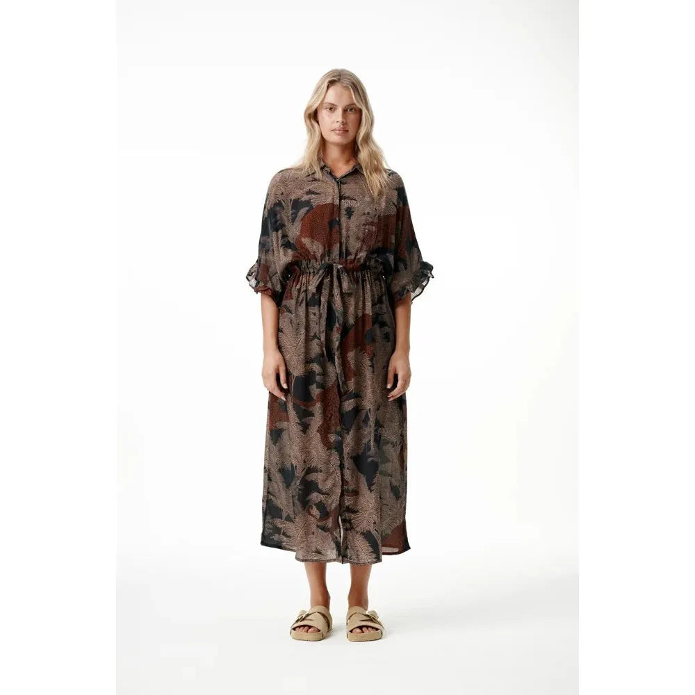 One Season Jasmine - Palm Safari - Black / Camel