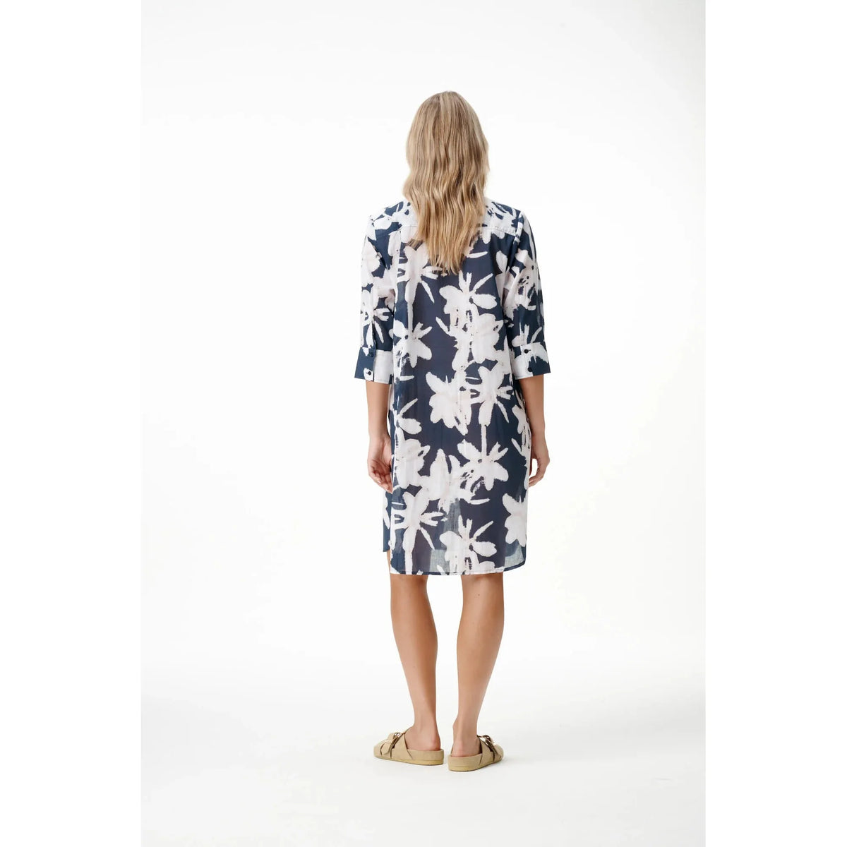 One Season Middy Daisy - Indigo Leaf - Cotton - Navy/White