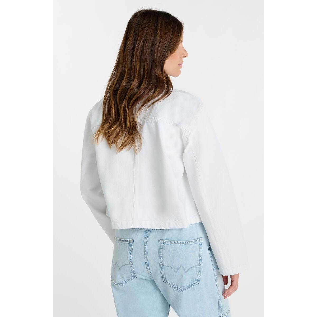 Le Temps Des Cerises Askel Denim Jacket - White  Le Temps Pisces Boutique