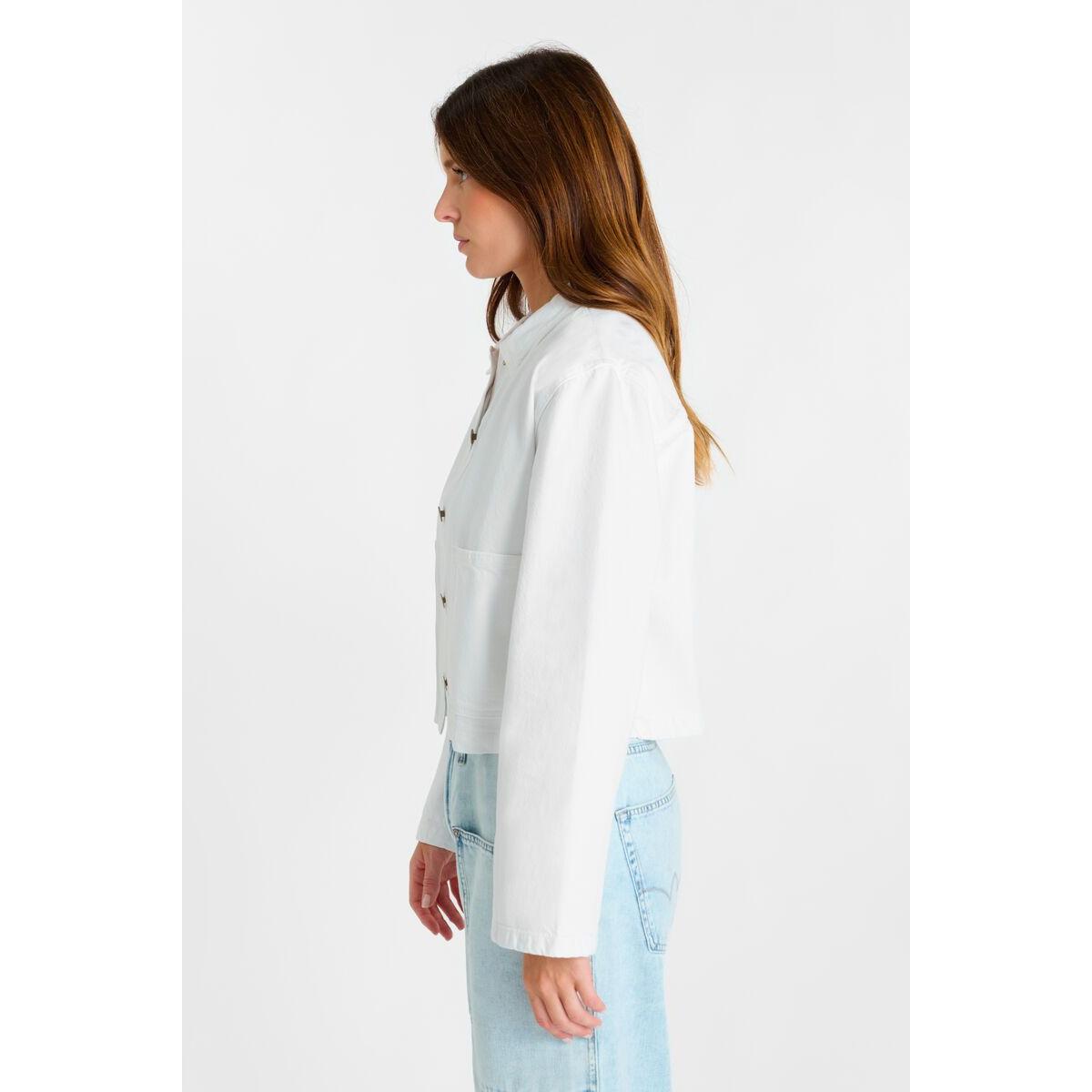 Le Temps Des Cerises Askel Denim Jacket - White  Le Temps Pisces Boutique