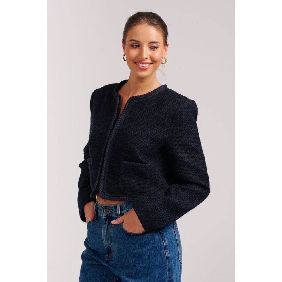 Shirty The Audrey Boucle Jacket - French Navy