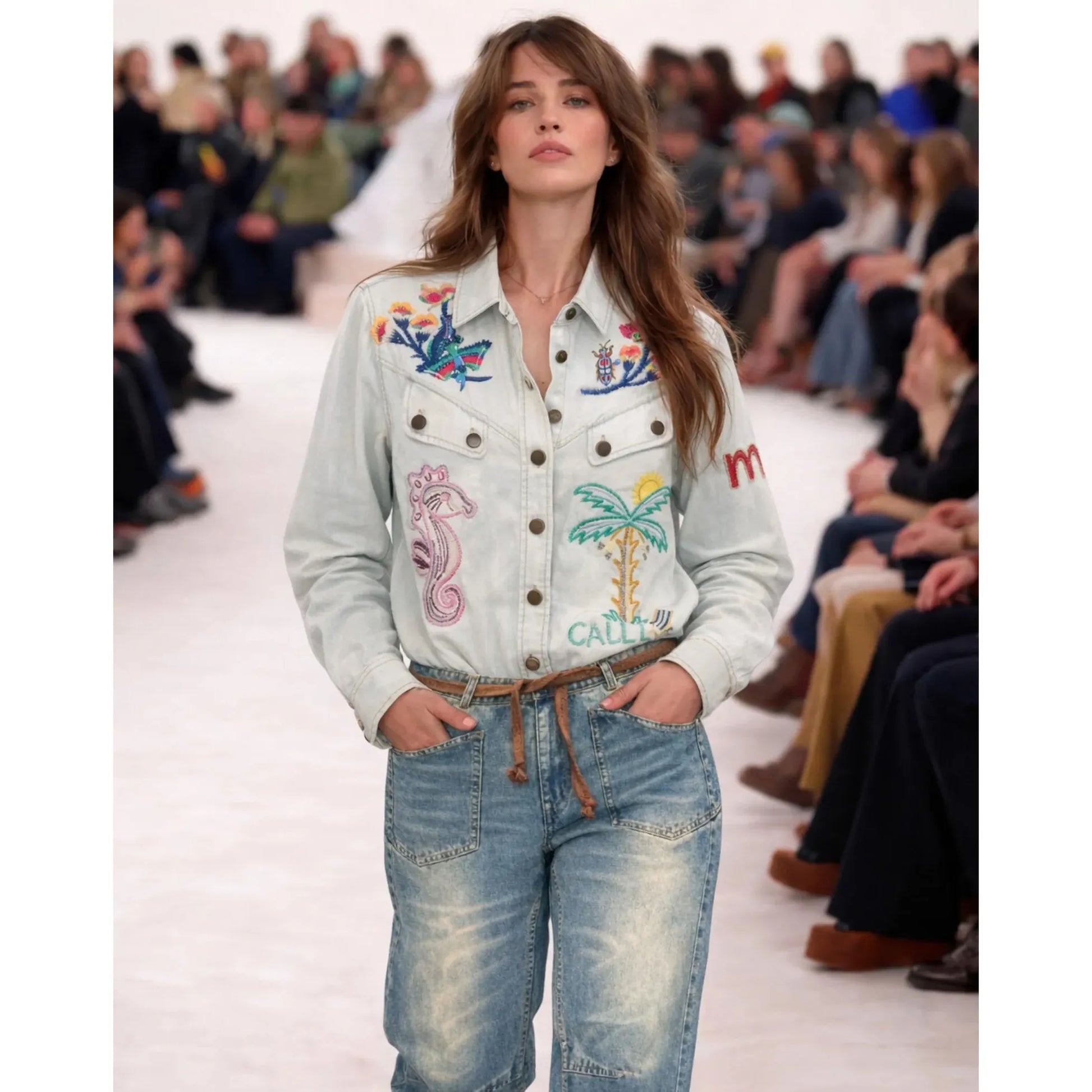 ME 369 Adelyn Oversized Embroidery Shirt - Light Blue  ME369 Pisces Boutique