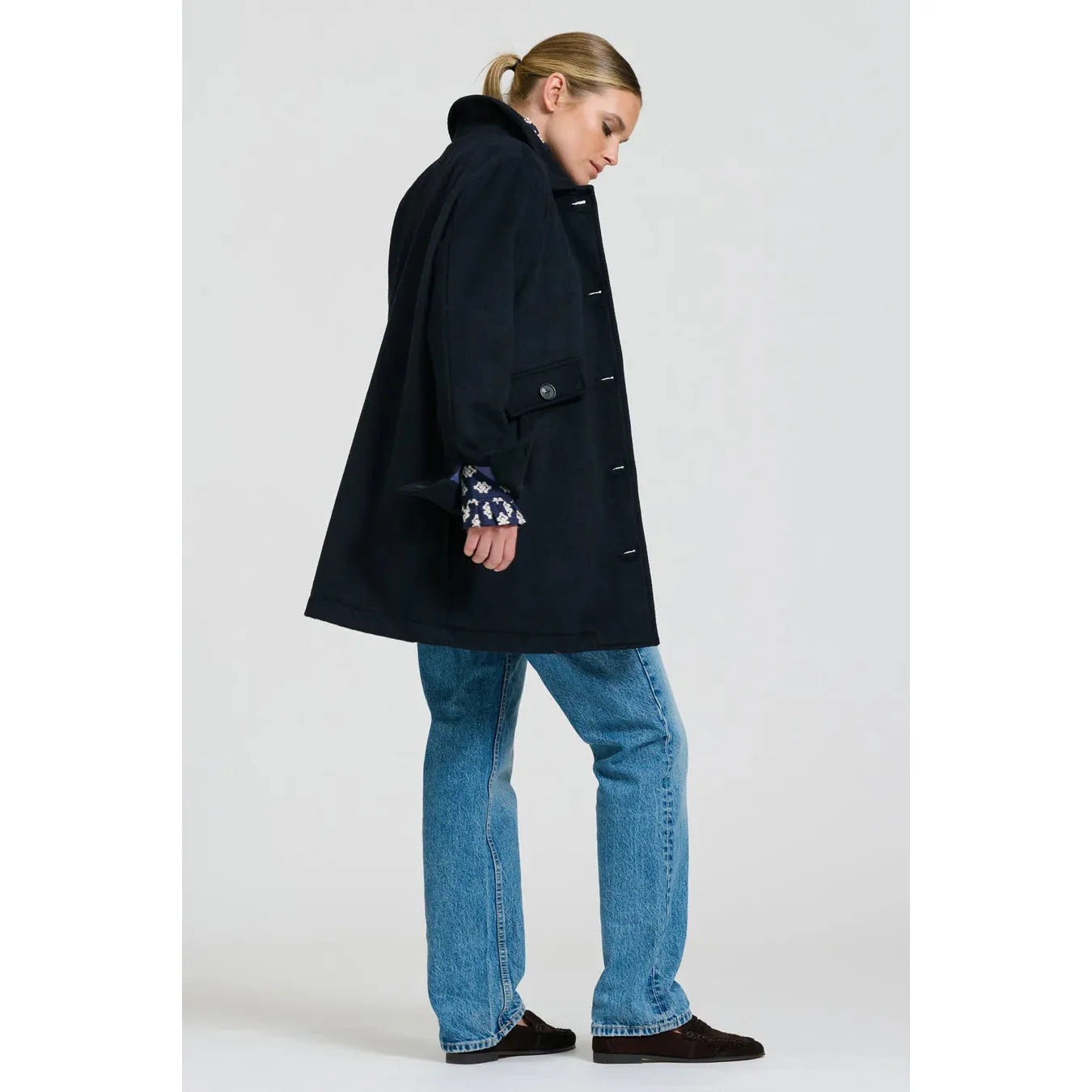Shirty Selina Swing Coat - Navy  Shirty Pisces Boutique