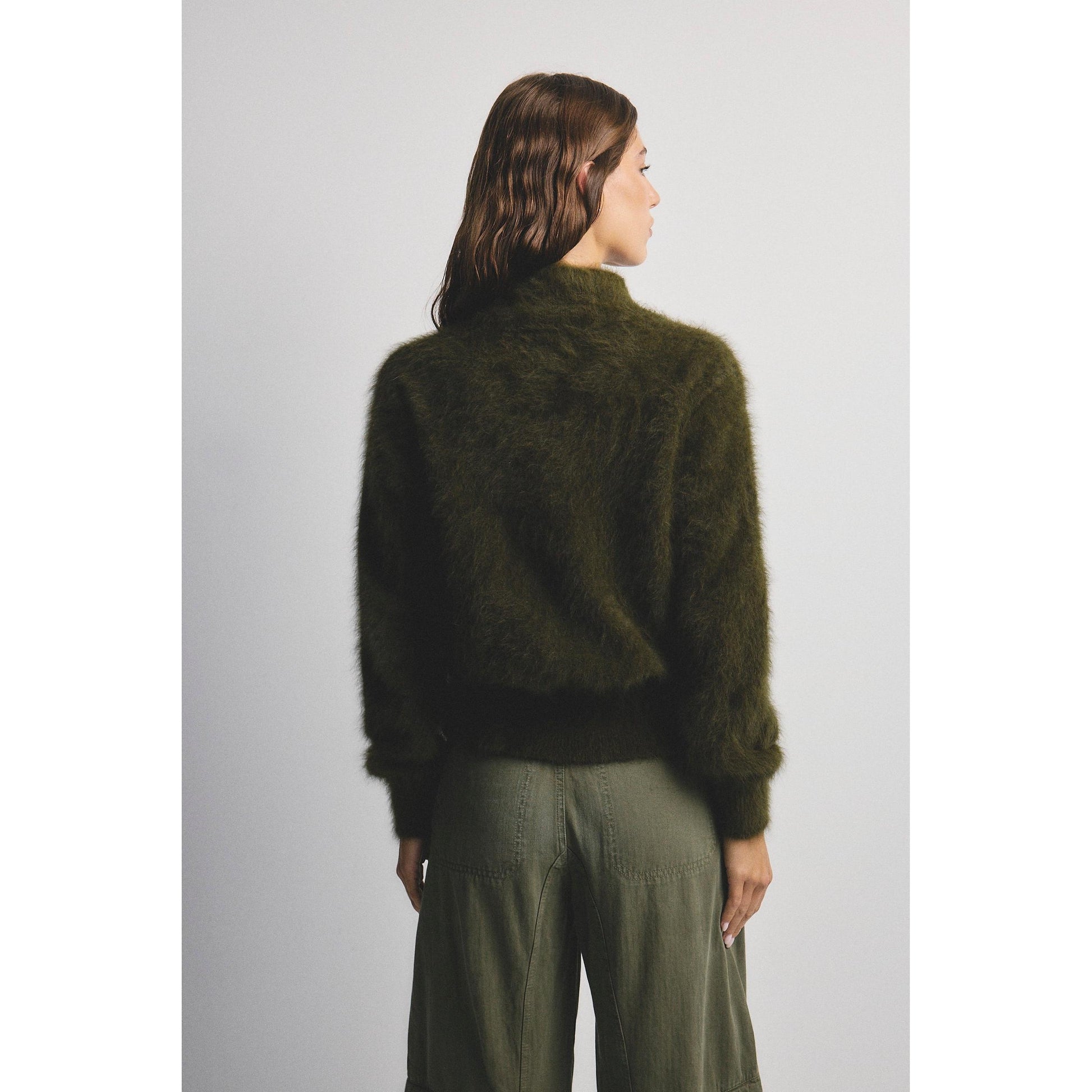 World Of Nomads Felix Zip Cashmere Bomber - Moss  World Of Nomads Pisces Boutique