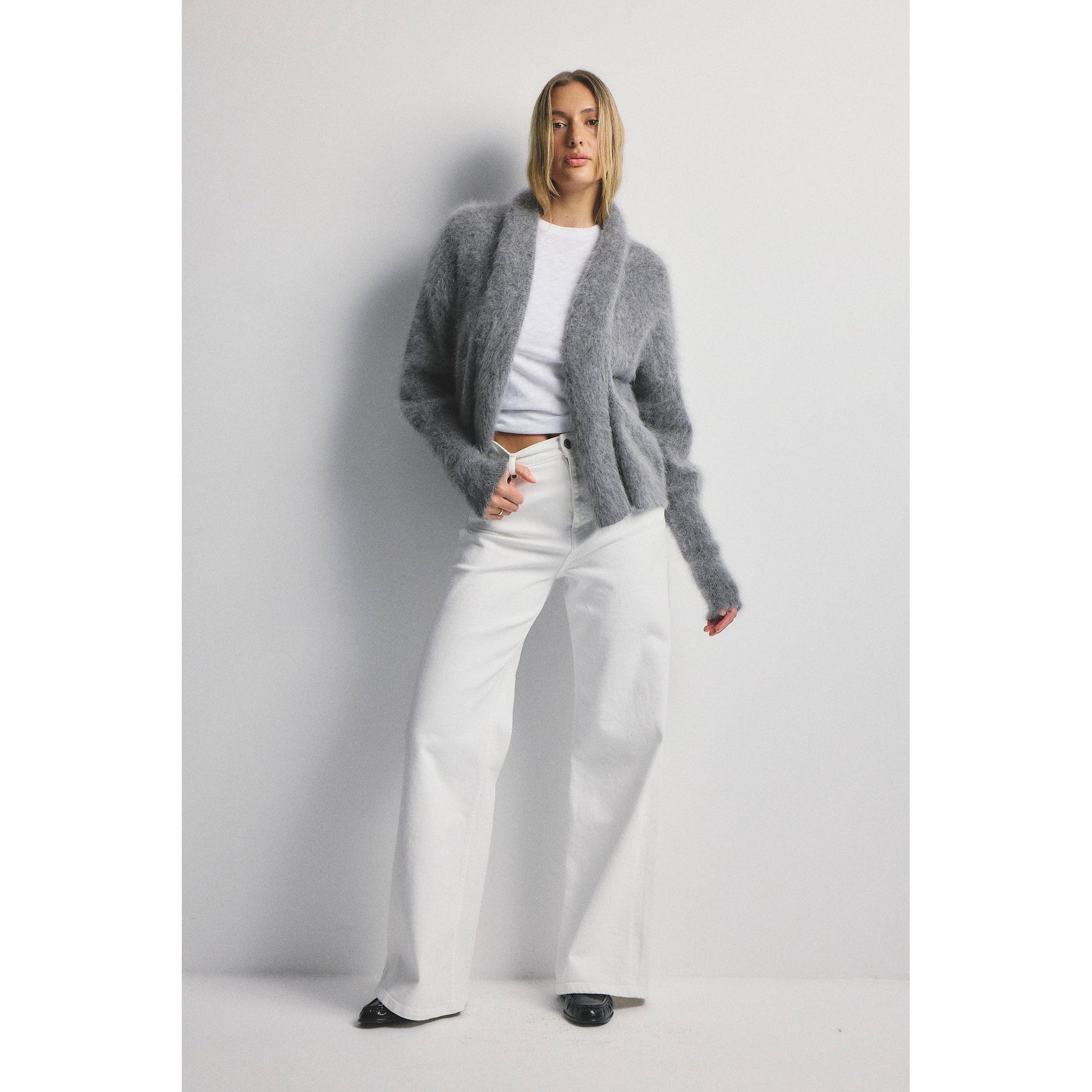 World Of Nomads Zoe Cropped Open Cashmere Cardigan - Charcoal  World Of Nomads Pisces Boutique