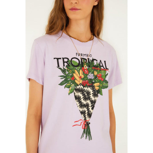 Farm Rio Tropical Bouquet T Shirt - Lilac  Farm Rio Pisces Boutique