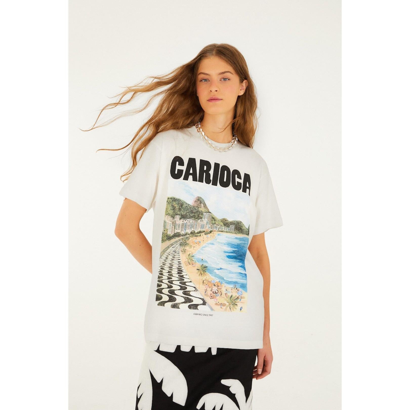 Farm Rio Carioca Tee - Off White  Farm Rio Pisces Boutique