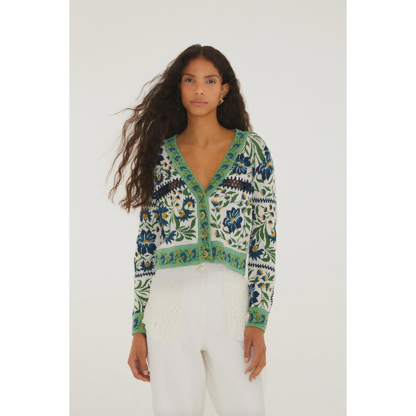 Farm Rio Manoela Knit Cardigan - Off White  Farm Rio Pisces Boutique