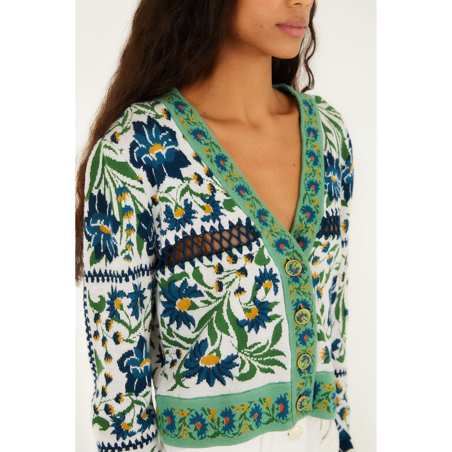 Farm Rio Manoela Knit Cardigan - Off White  Farm Rio Pisces Boutique