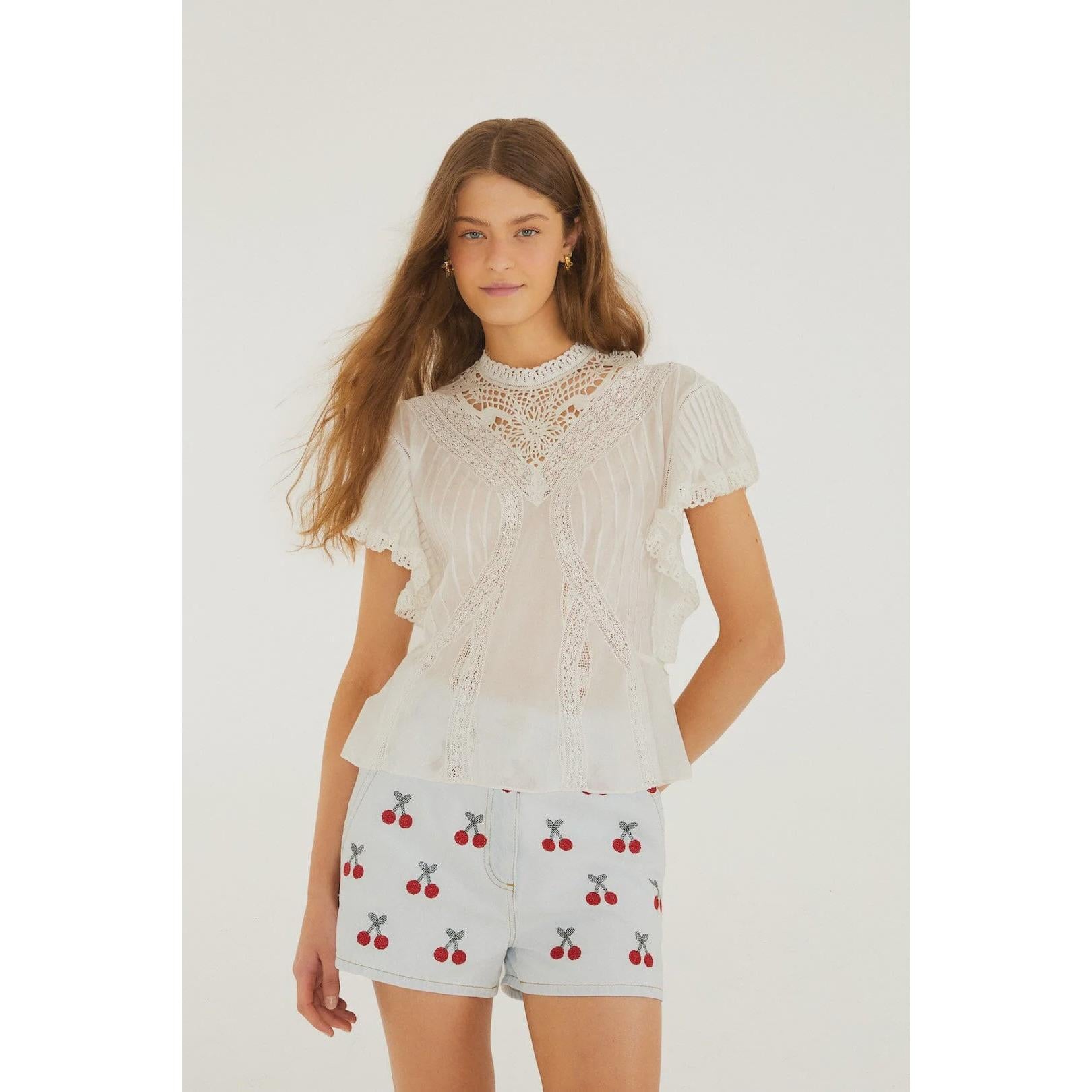 Farm Rio Applique Blouse - Off White  Farm Rio Pisces Boutique