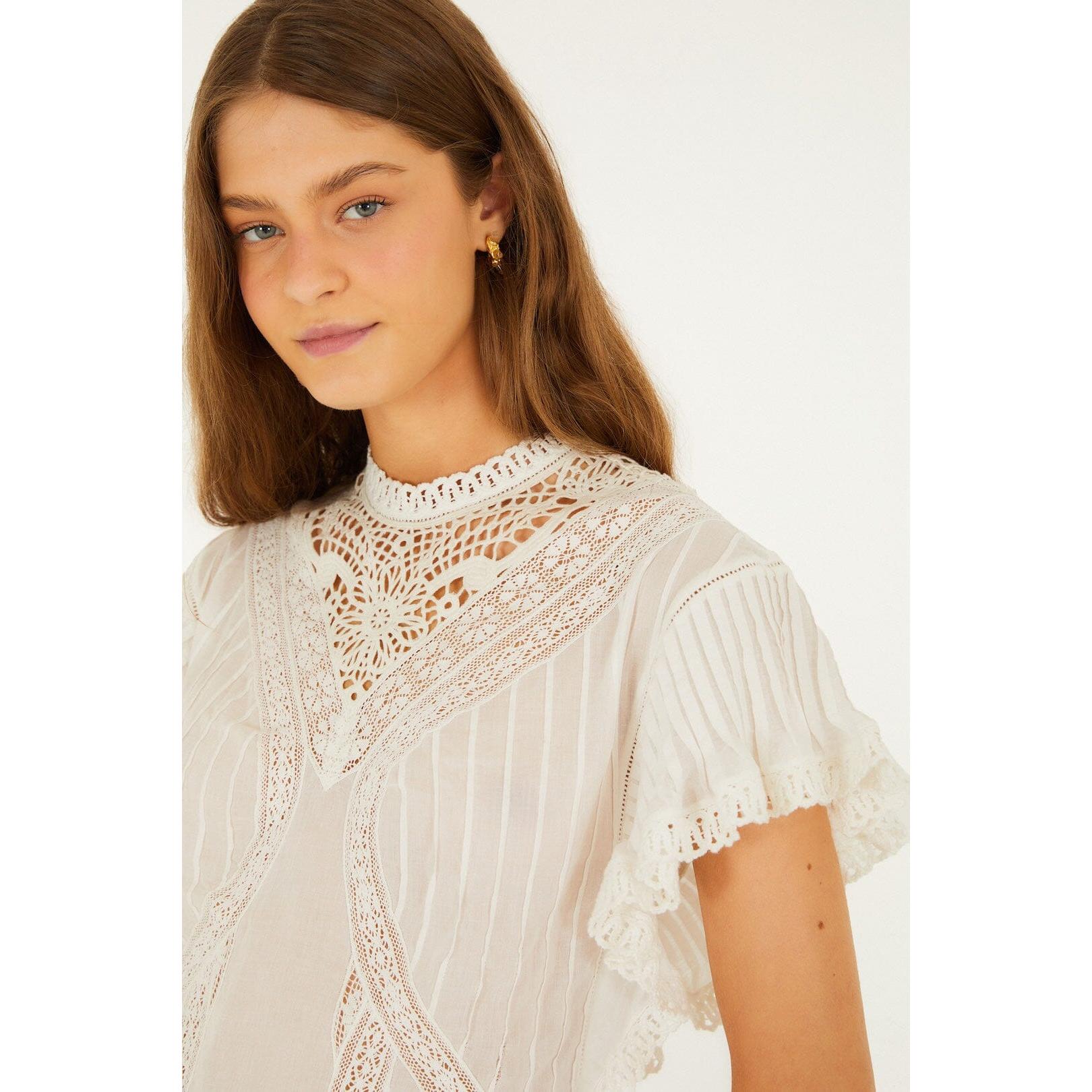 Farm Rio Applique Blouse - Off White  Farm Rio Pisces Boutique