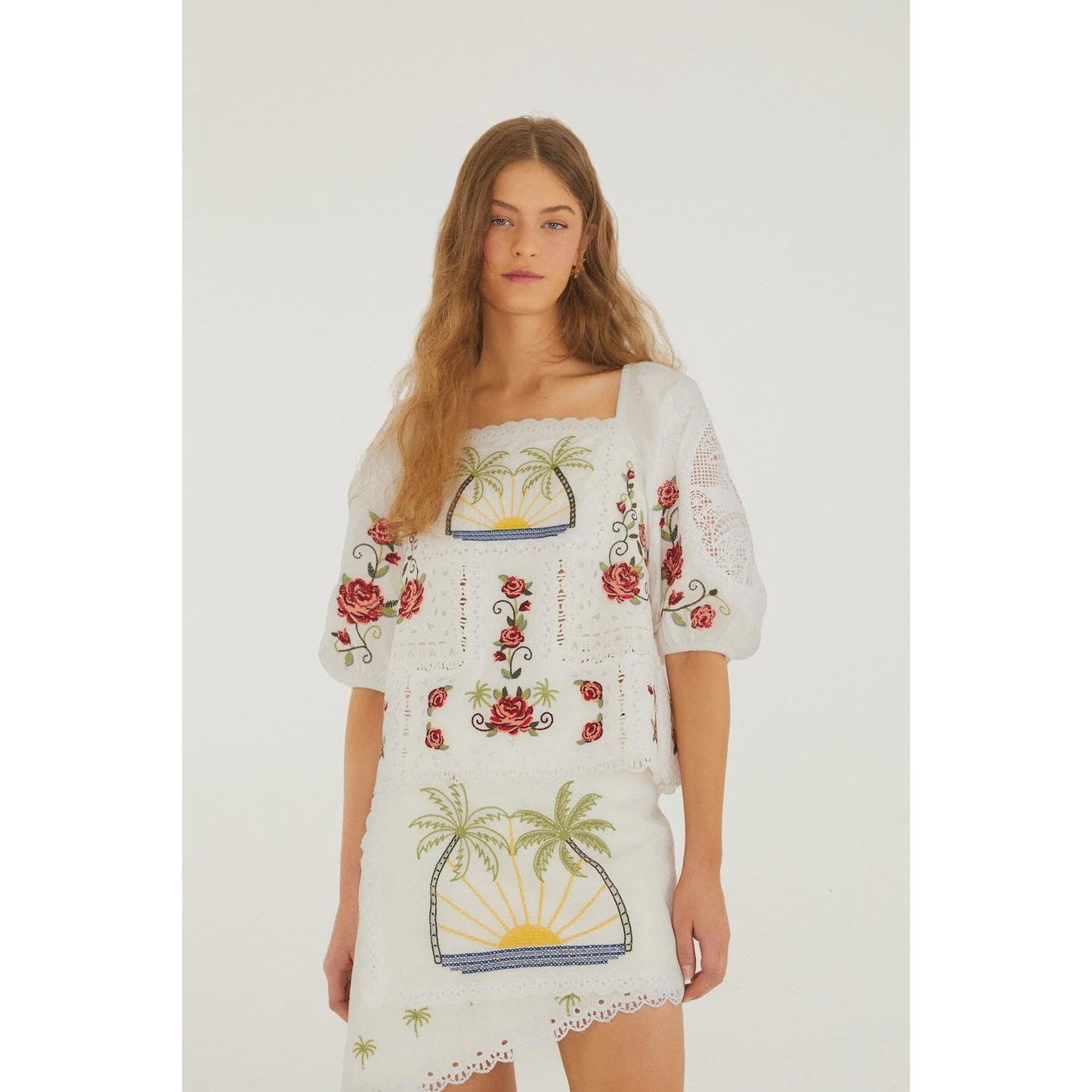 Farm Rio Tropi Scarf Top - White  Farm Rio Pisces Boutique