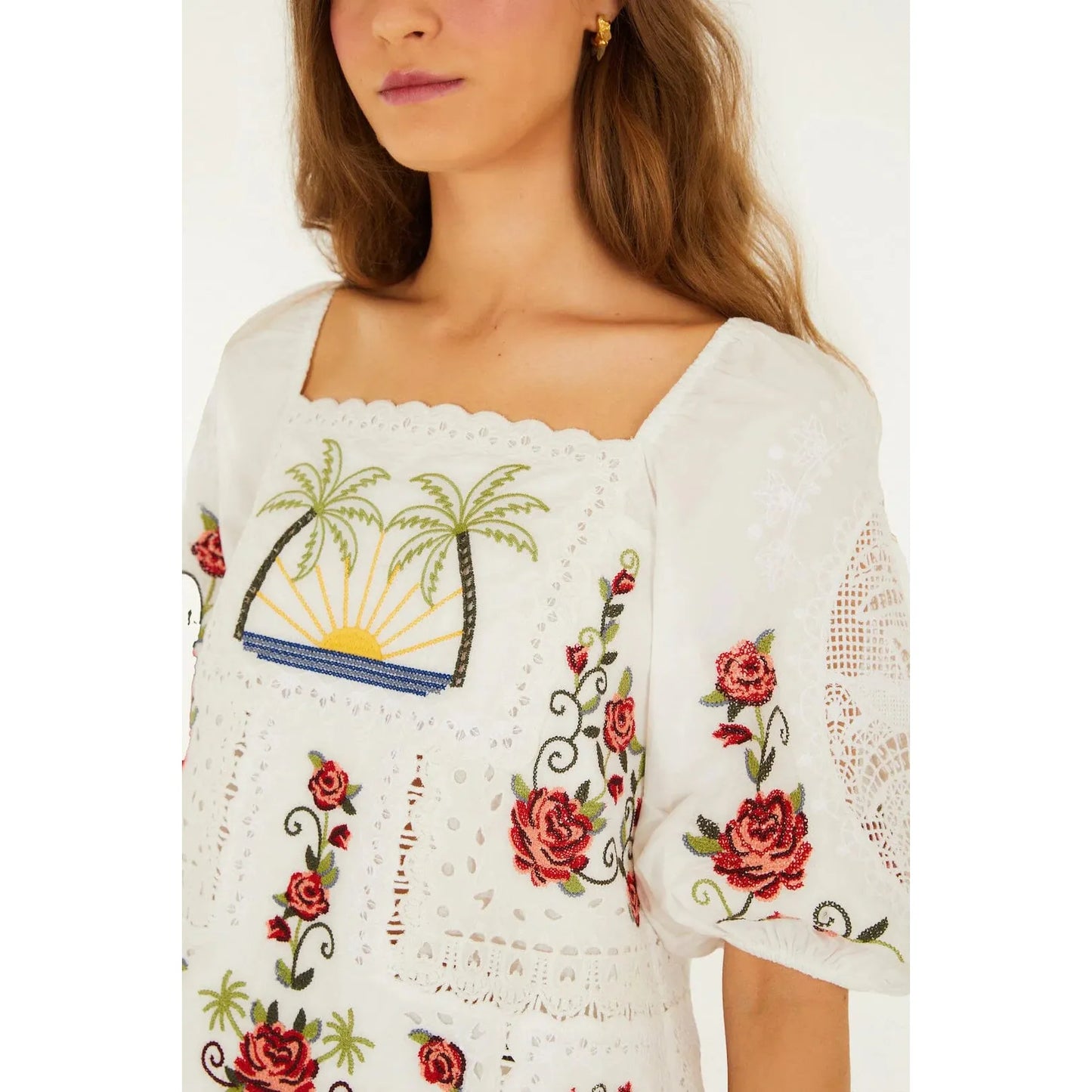 Farm Rio Tropi Scarf Top - White  Farm Rio Pisces Boutique