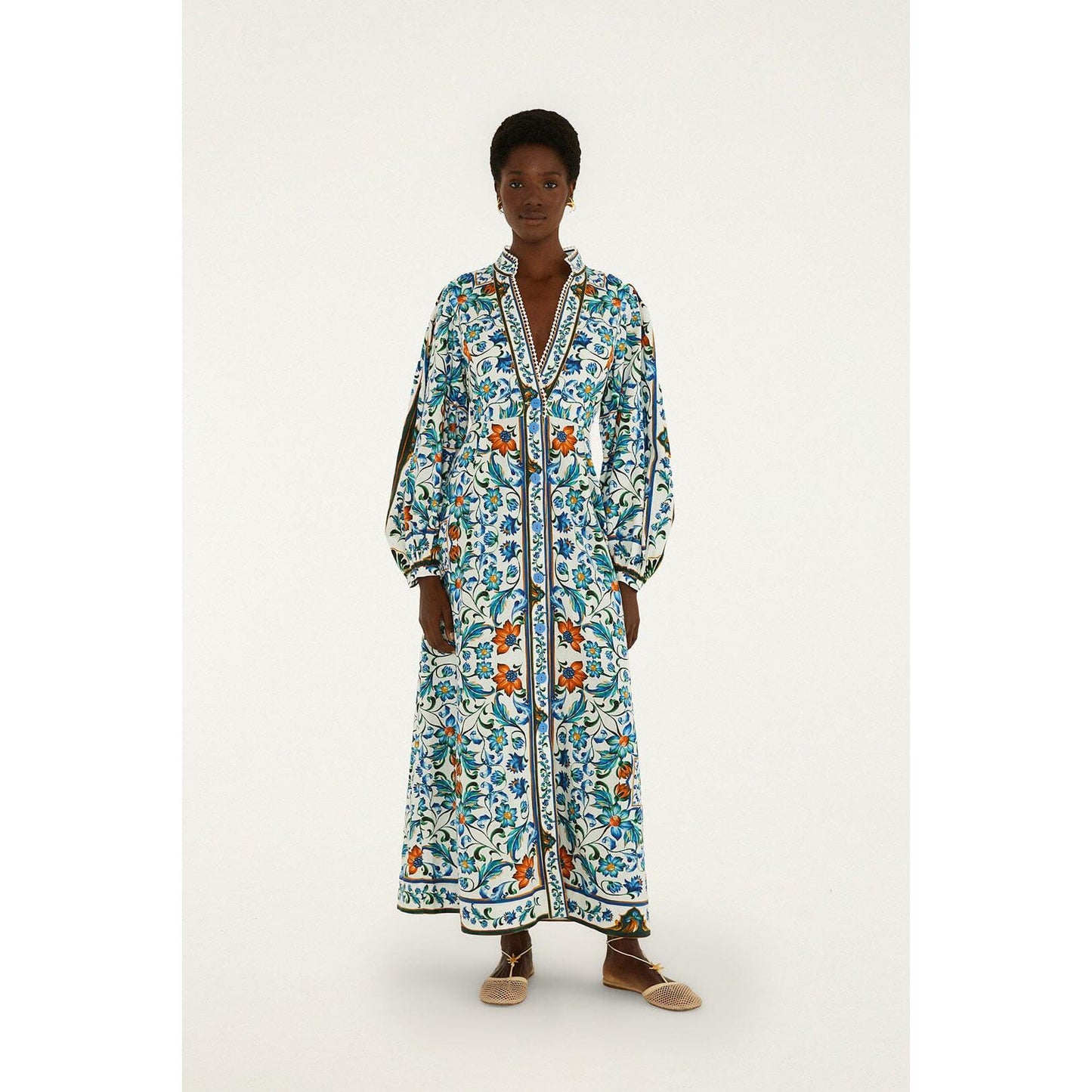 Farm Rio Flora Tile Maxi Dress - Off White  Farm Rio Pisces Boutique