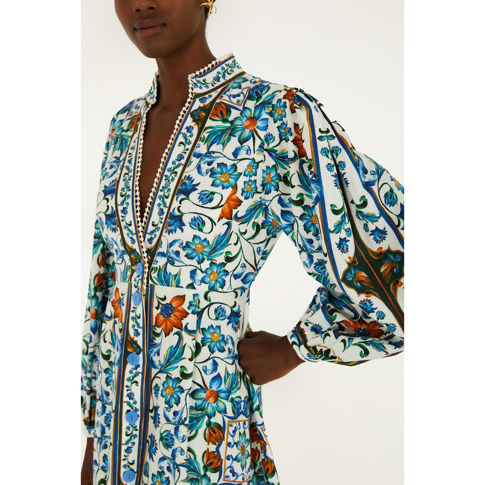 Farm Rio Flora Tile Maxi Dress - Off White  Farm Rio Pisces Boutique