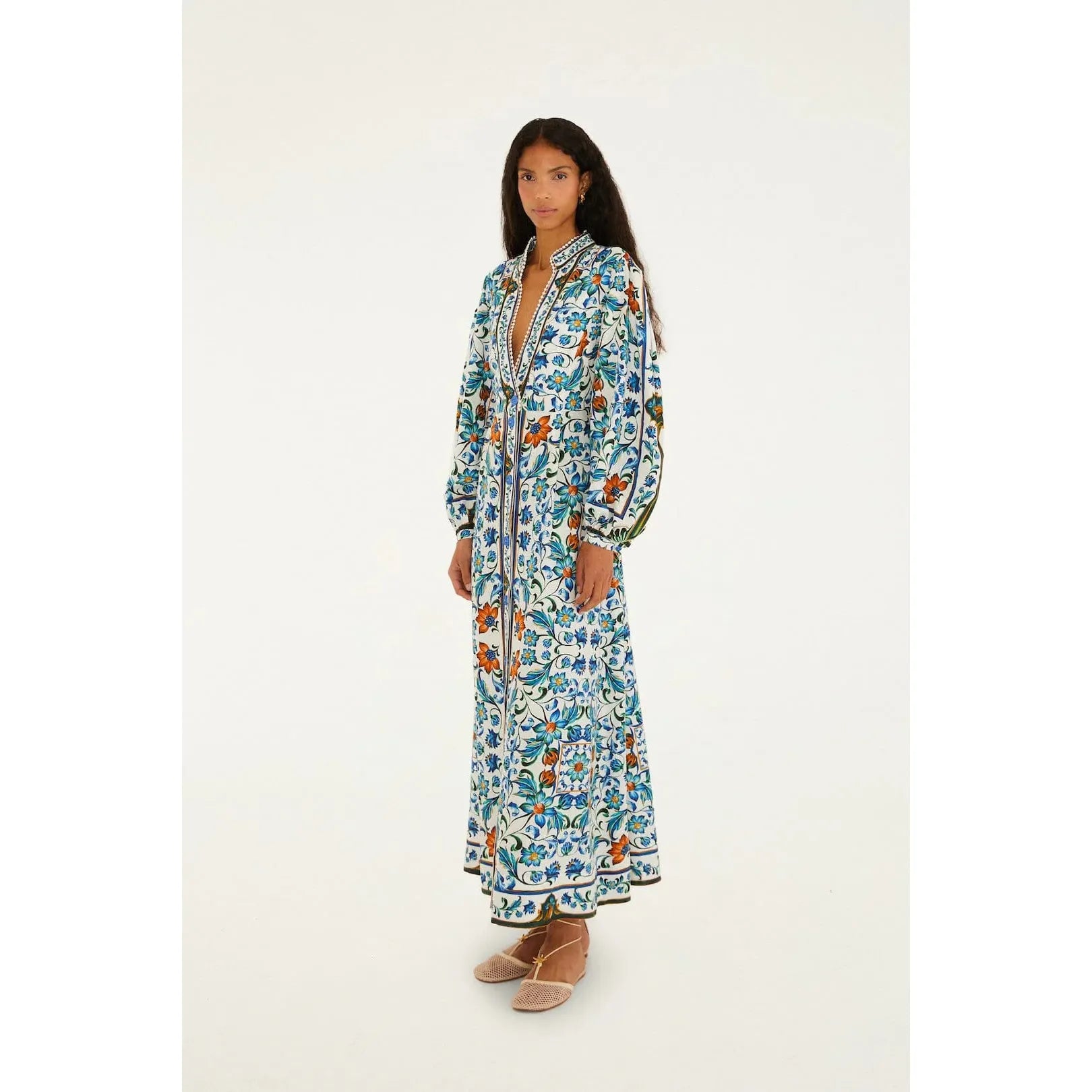 Farm Rio Flora Tile Maxi Dress - Off White  Farm Rio Pisces Boutique