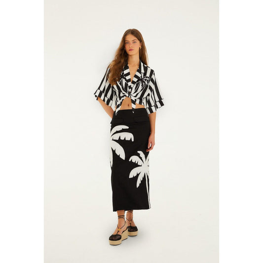 Farm Rio Palm Tree Maxi Skirt Embroided - Black  Farm Rio Pisces Boutique