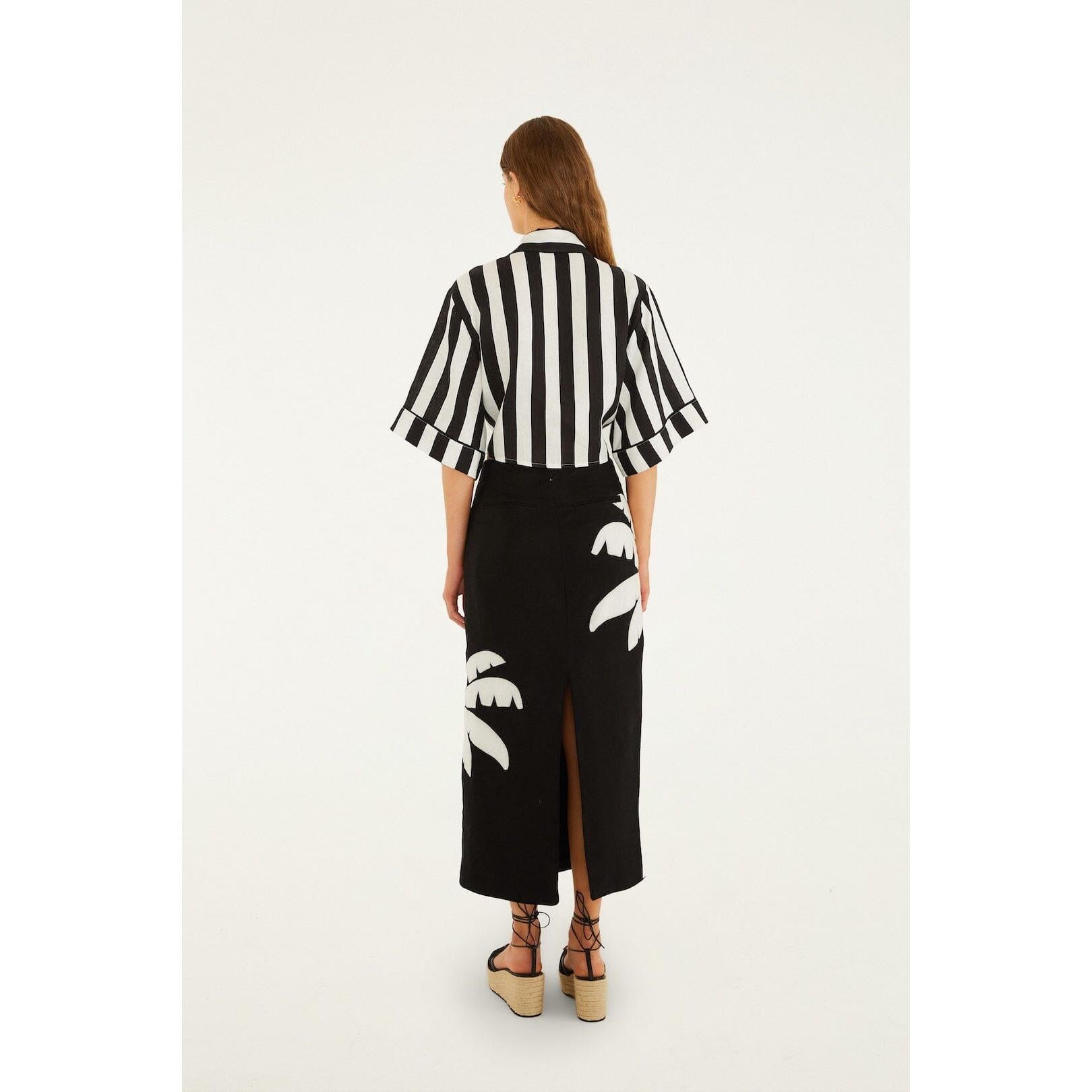 Farm Rio Palm Tree Maxi Skirt Embroided - Black  Farm Rio Pisces Boutique