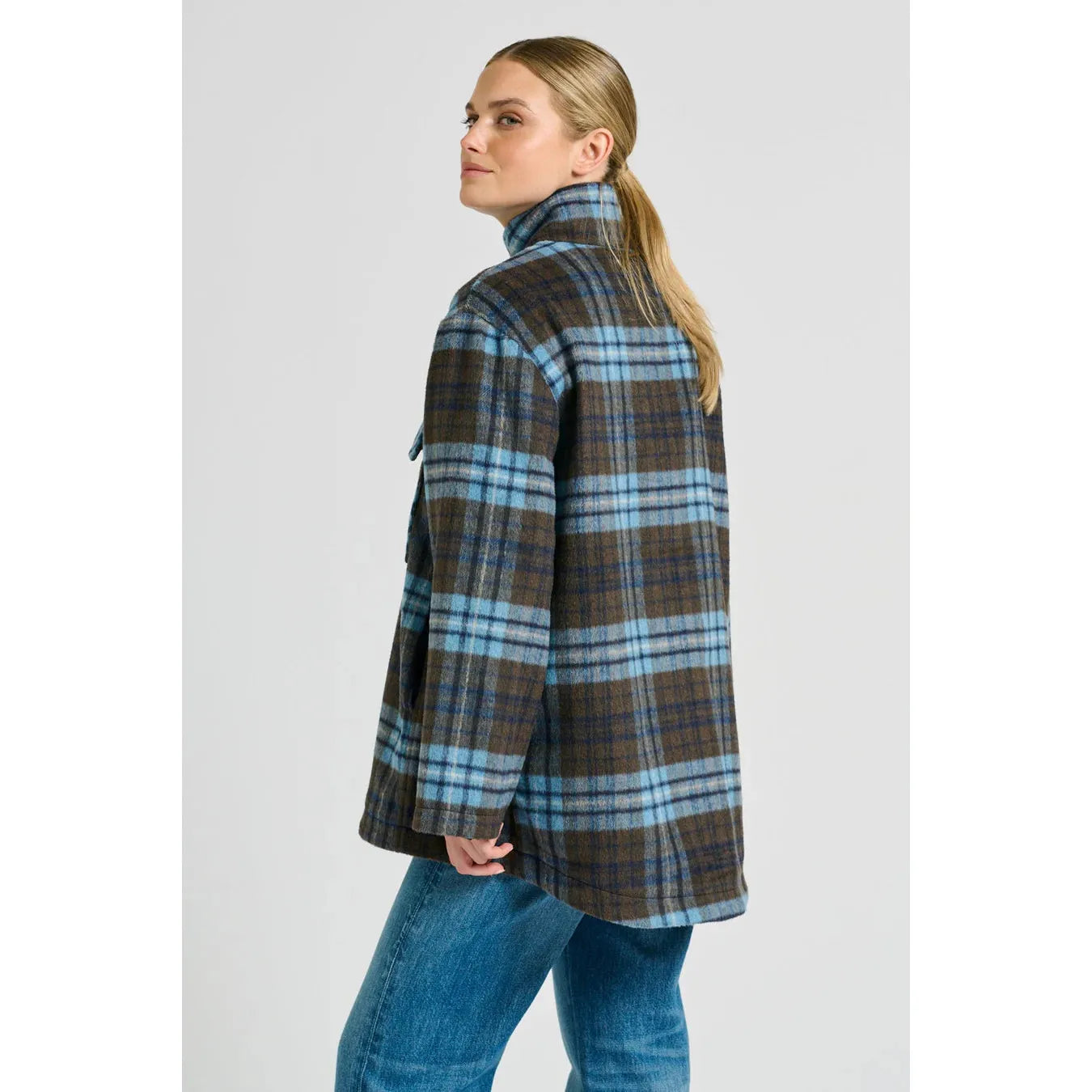 Shirty The Allegra Relaxed Jacket - Blue Plaid  Shirty Pisces Boutique