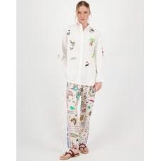 ME 369 Madison Oversized Embroidery Shirt - White