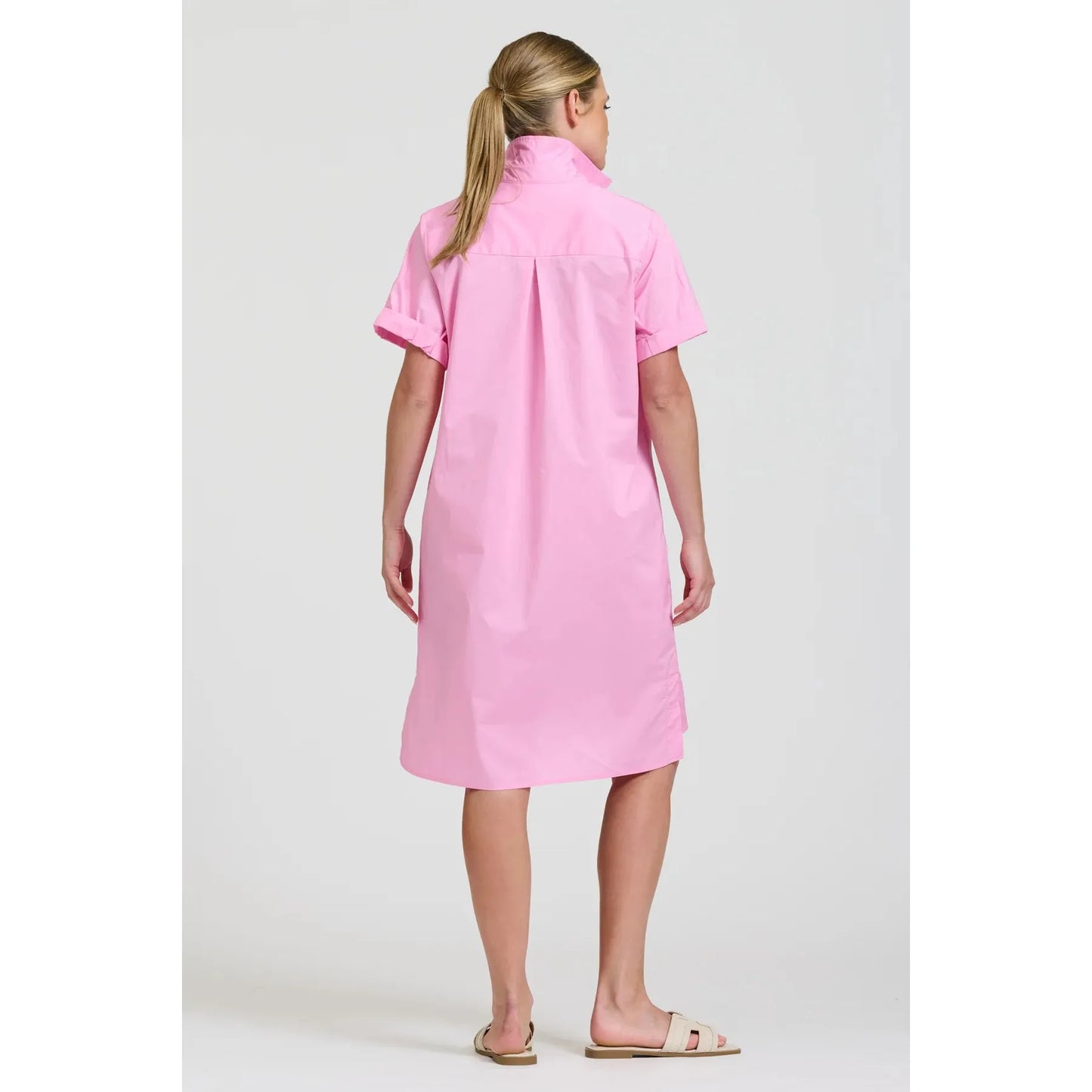 Shirty The Katie Short Sleeve Popover Shirtdress - Pink  Shirty Pisces Boutique