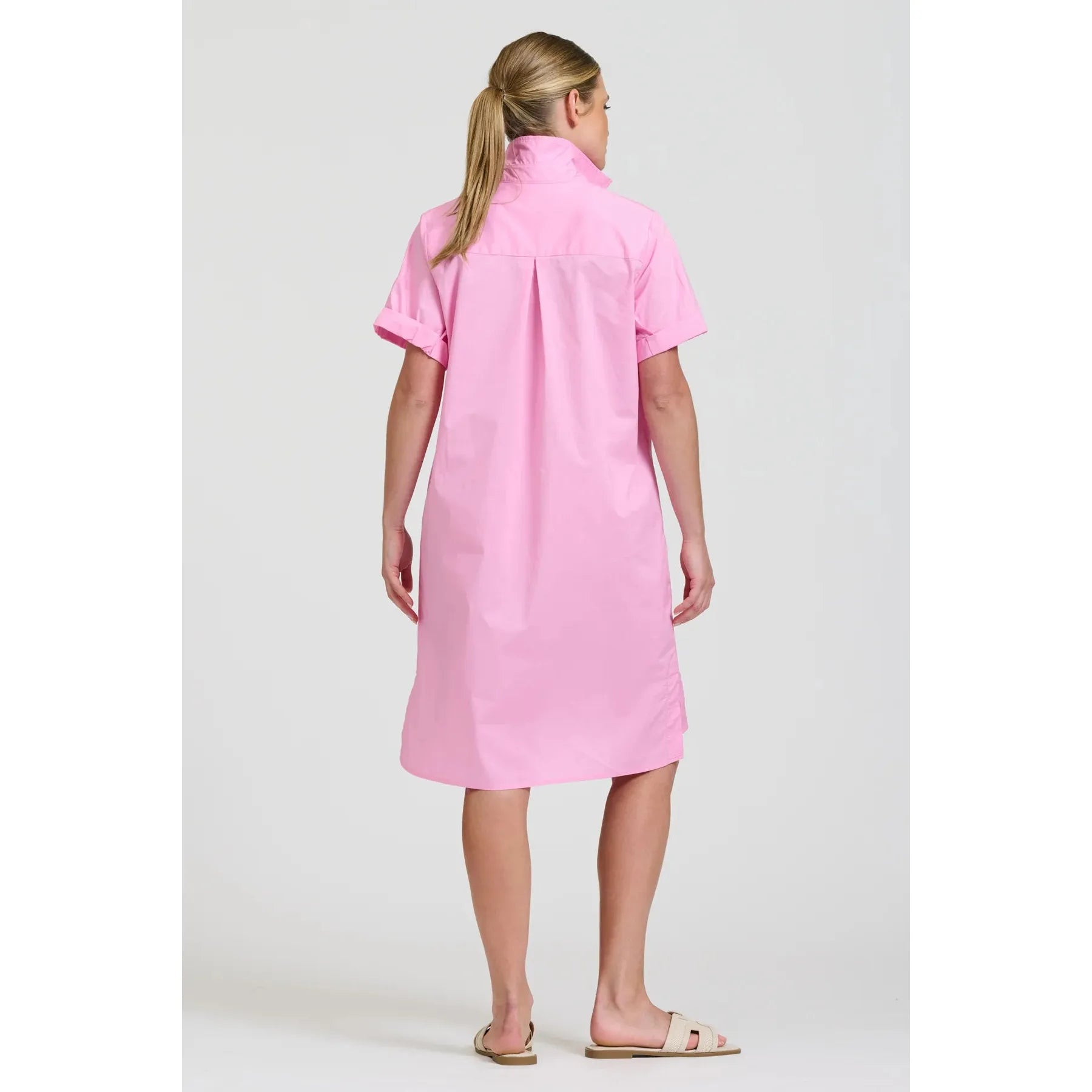 Shirty The Katie Short Sleeve Popover Shirtdress - Pink  Shirty Pisces Boutique