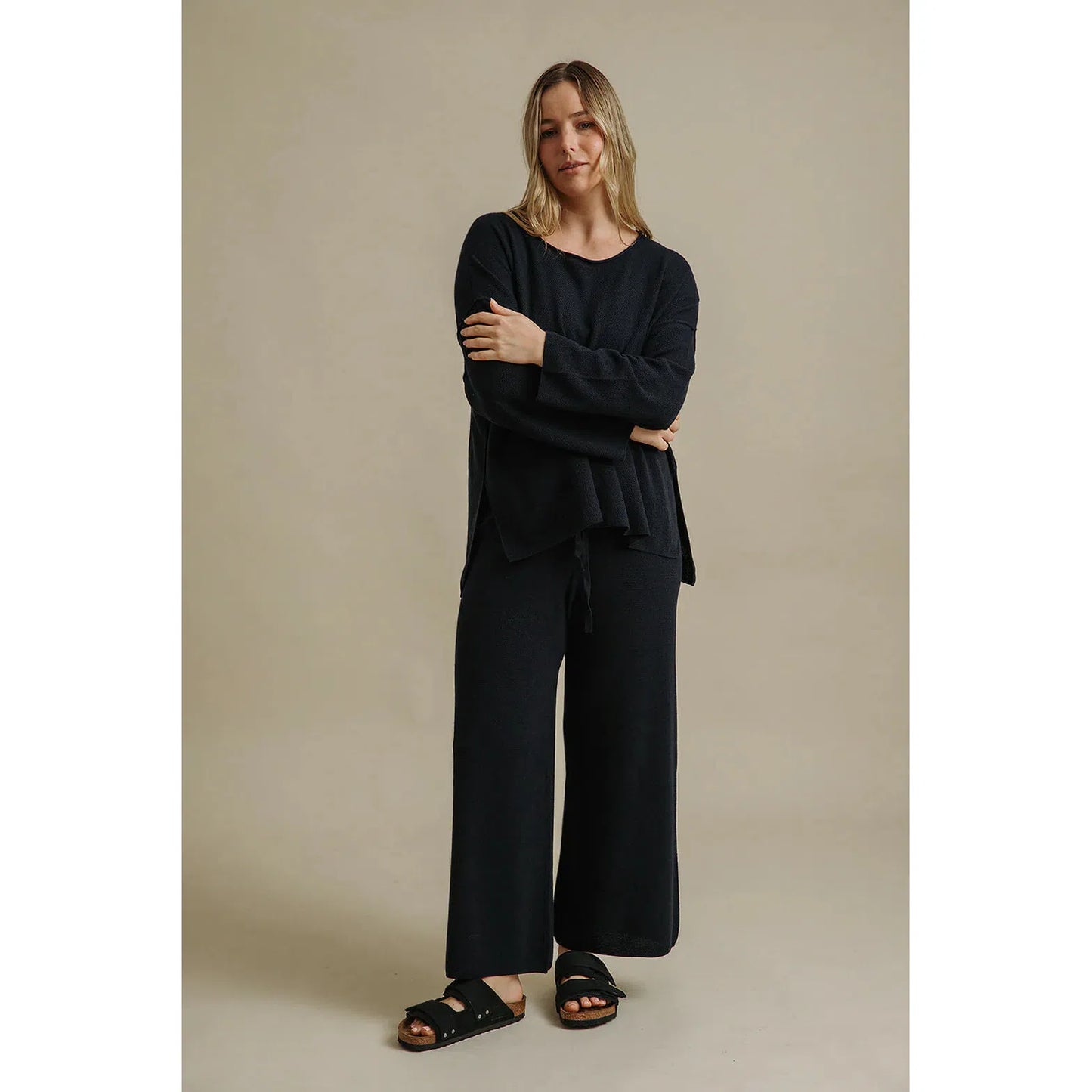 Talamaya Winter Retreat Merino Cotton Pant - Deep Ocean