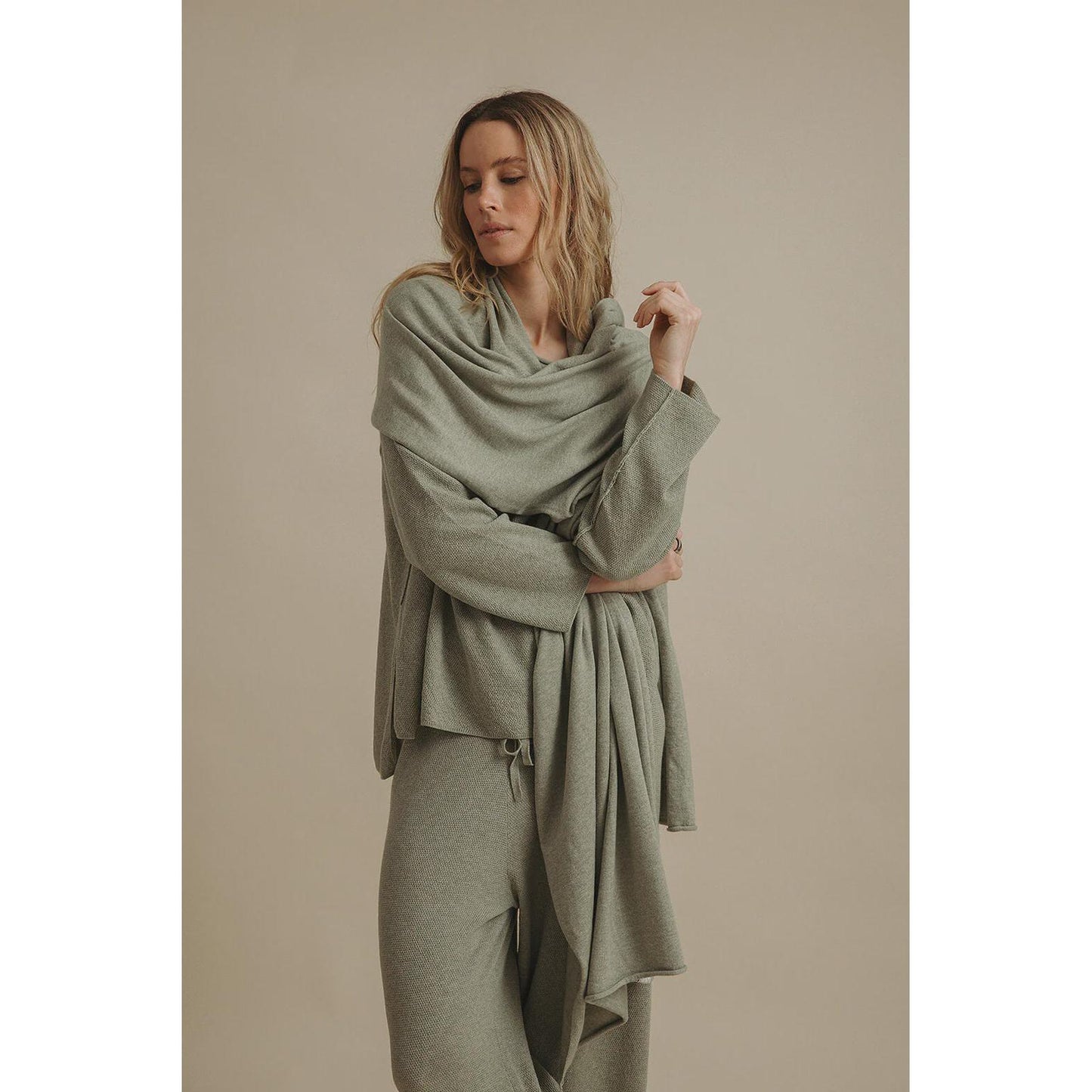 Talamaya Winter Retreat Merino Wrap - Acacia