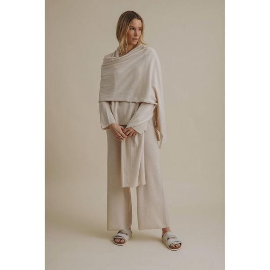 Talamaya Winter Retreat Merino Wrap - Nougat