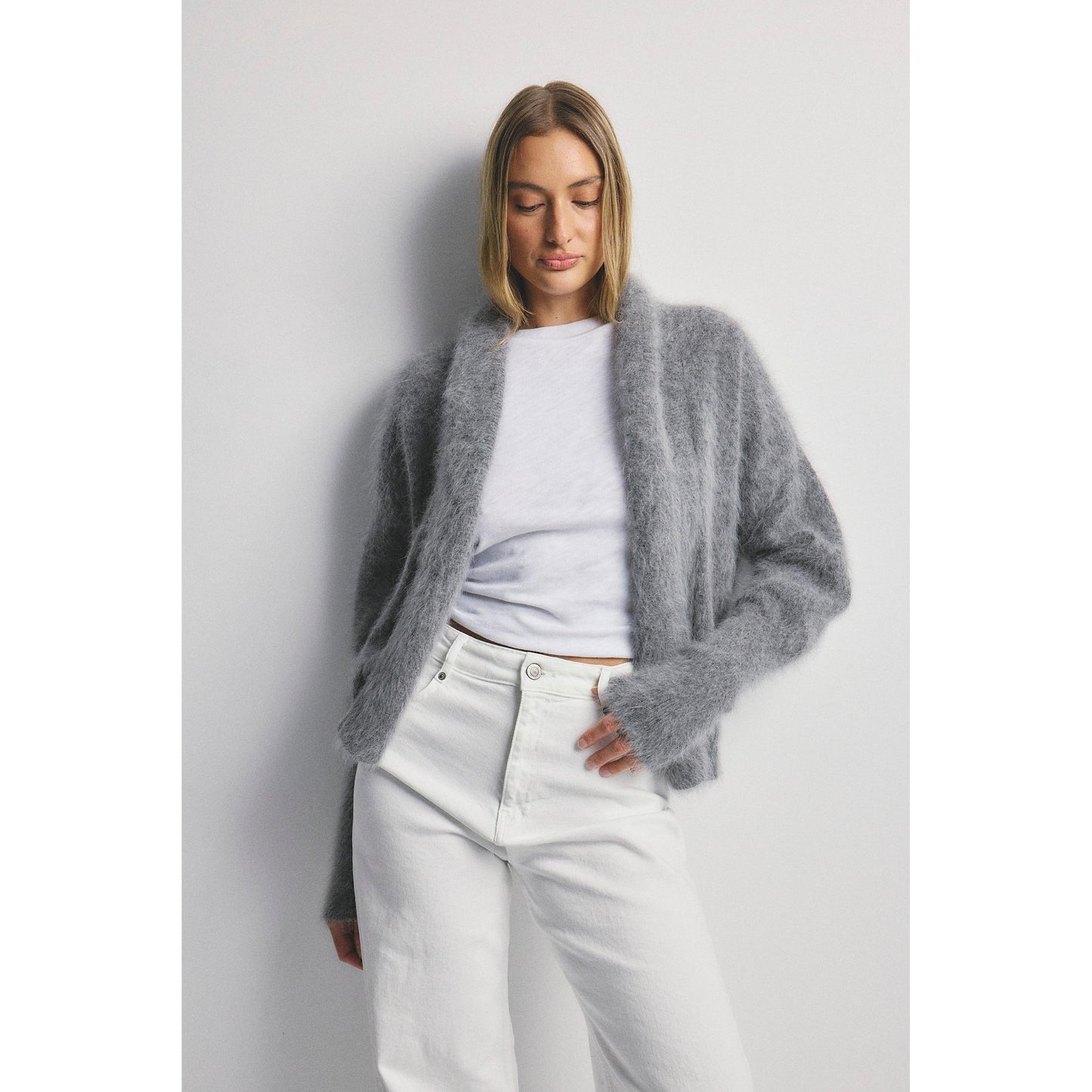World Of Nomads Zoe Cropped Open Cashmere Cardigan - Charcoal  World Of Nomads Pisces Boutique