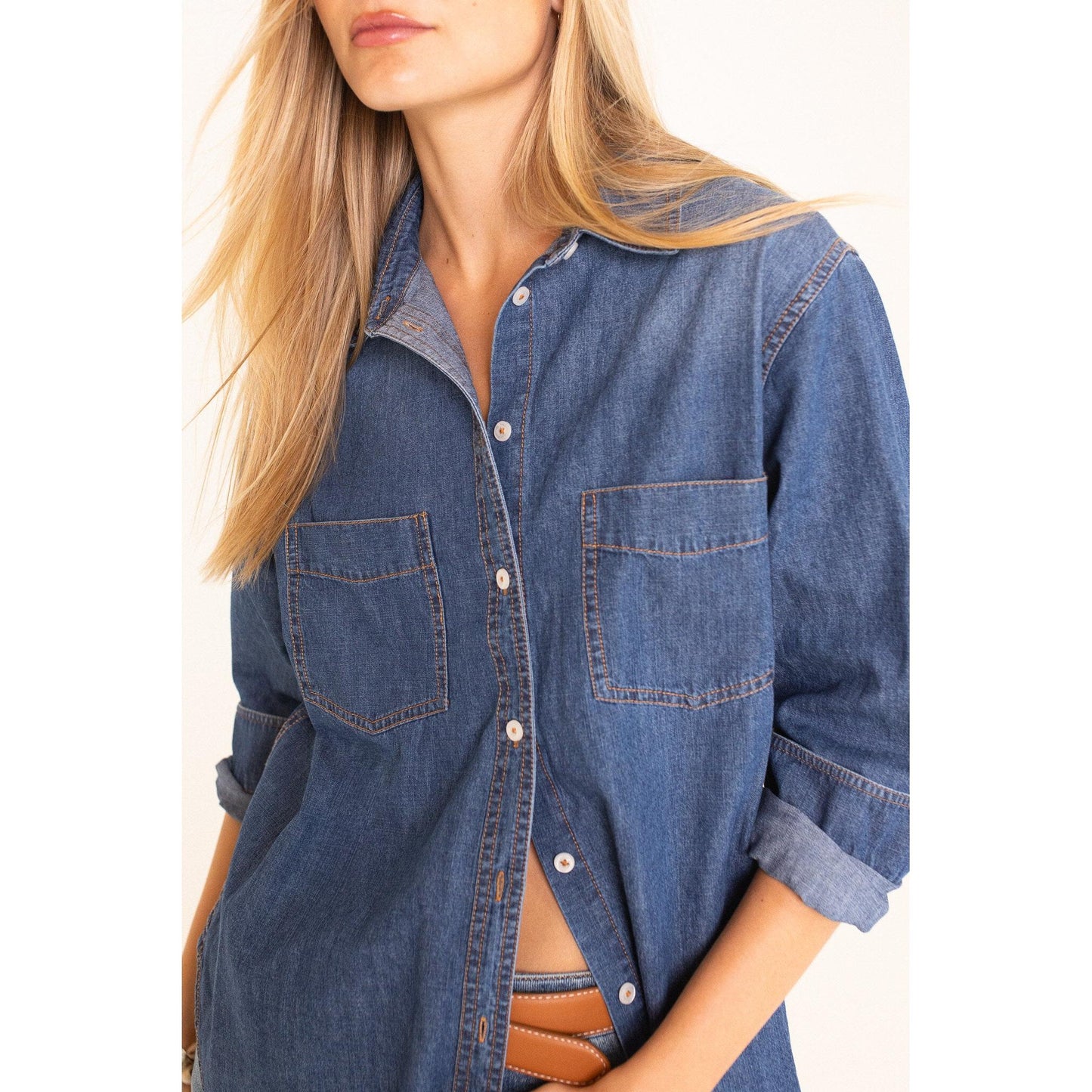 Hut Clothing Denim Shirt - Dark Wash  Hut Clothing Pisces Boutique