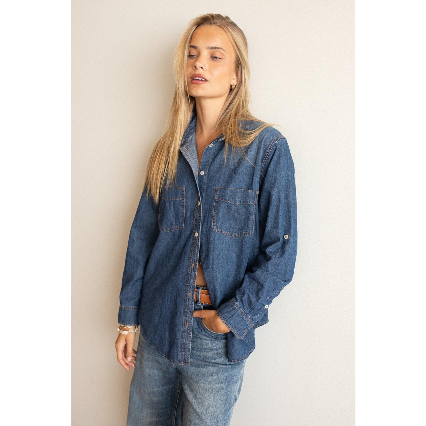 Hut Clothing Denim Shirt - Dark Wash  Hut Clothing Pisces Boutique