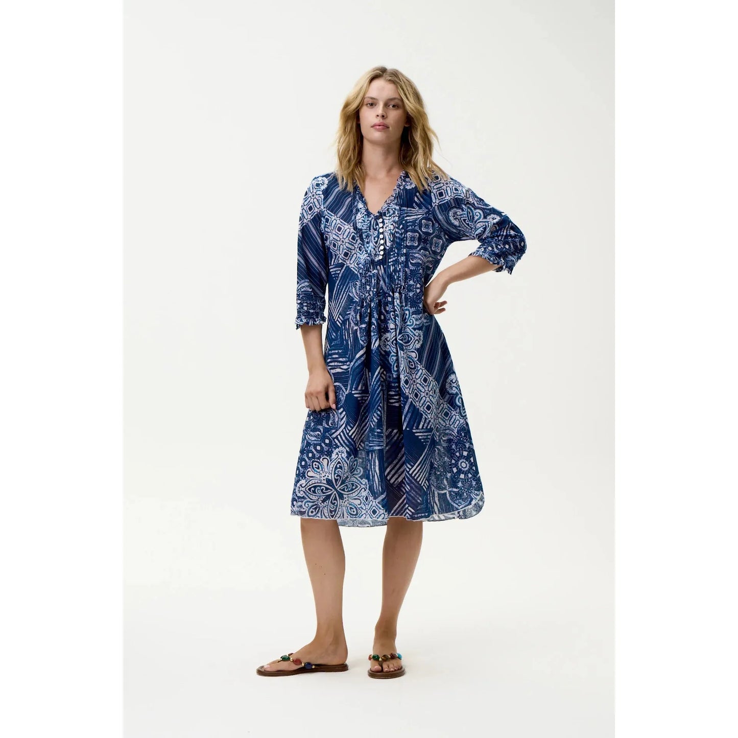 One Season Middy Poppy-Mandala-Cotton-Navy