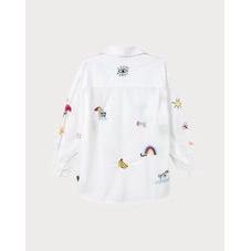 ME 369 Madison Oversized Embroidery Shirt - White
