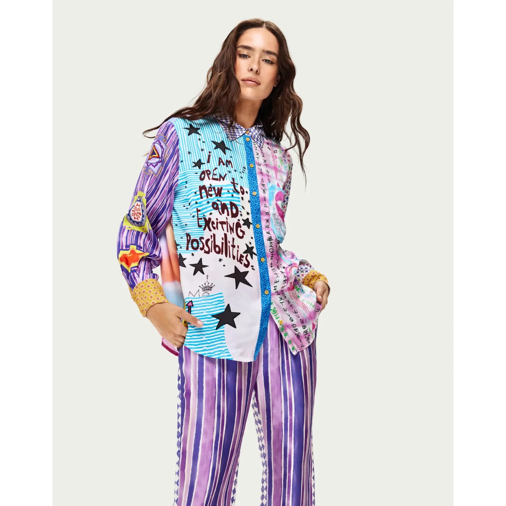 ME 369 Isabel Printed Shirt - Runic Whisper  ME369 Pisces Boutique