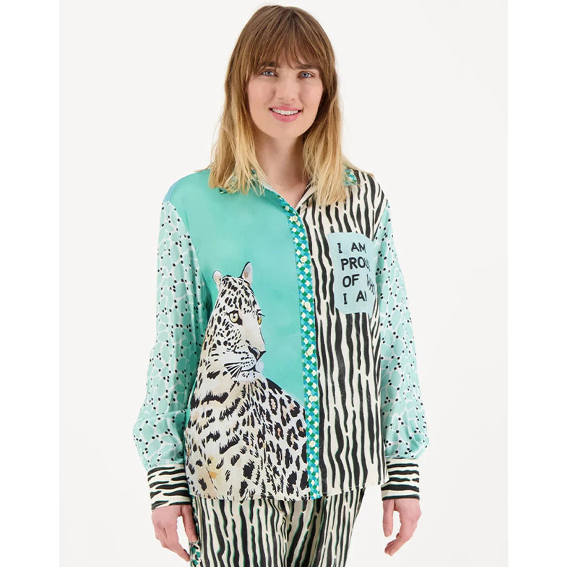 ME 369 Isabel Printed Shirt - Safari