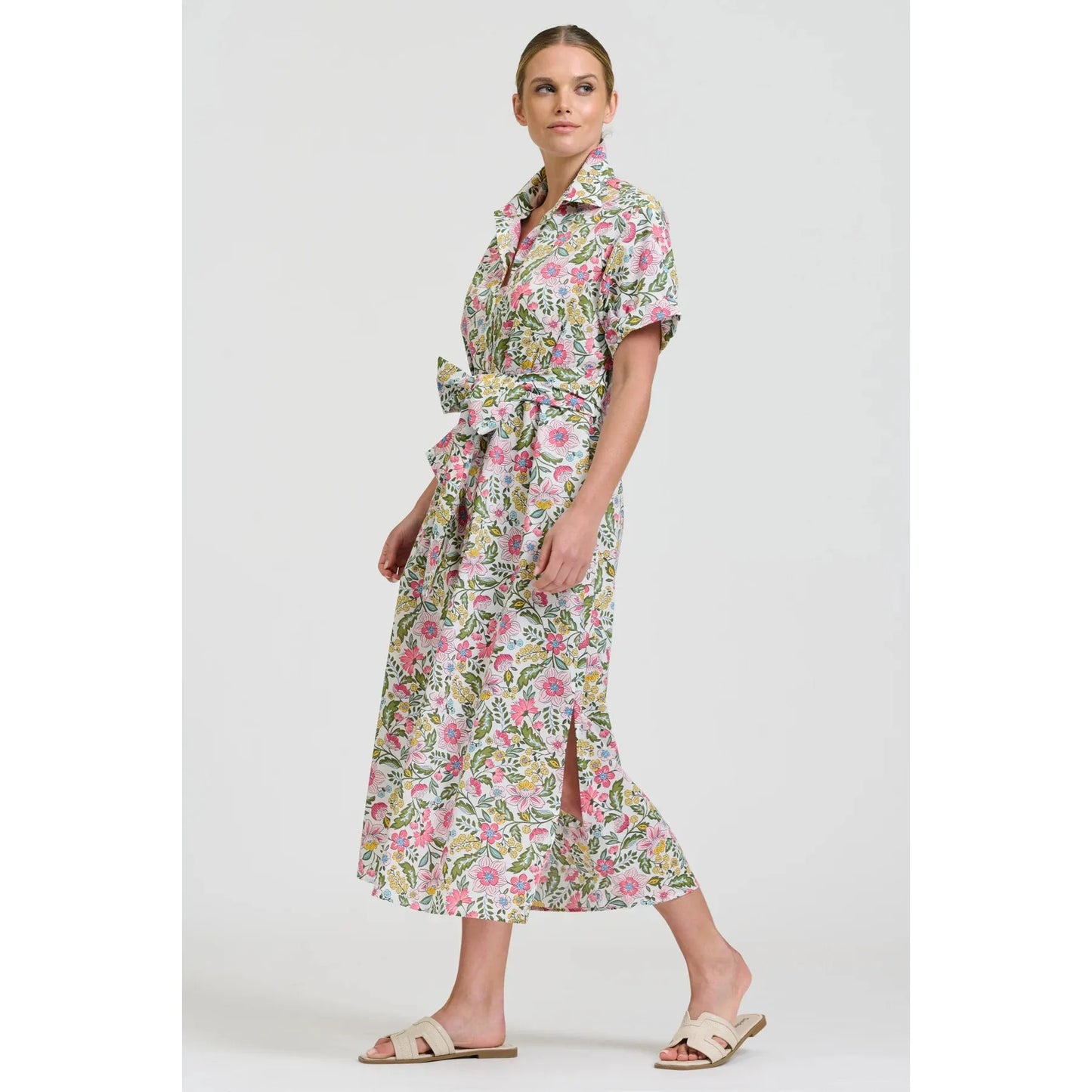 Shirty The Lucy Dress - Passion Flower - White  Shirty Pisces Boutique