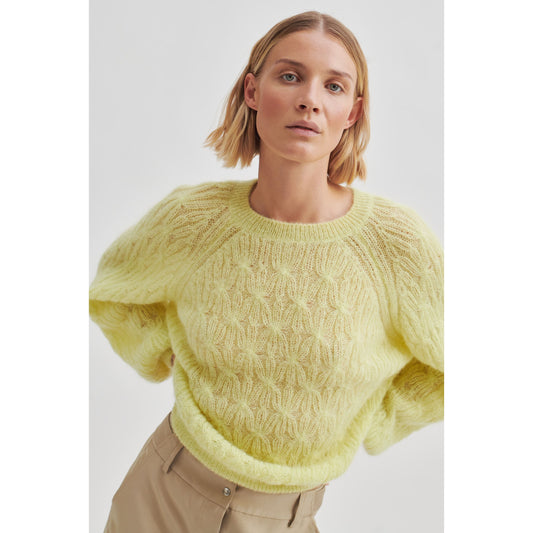 Second Female Halla Knit O-Neck Knit - Mellow Yellow