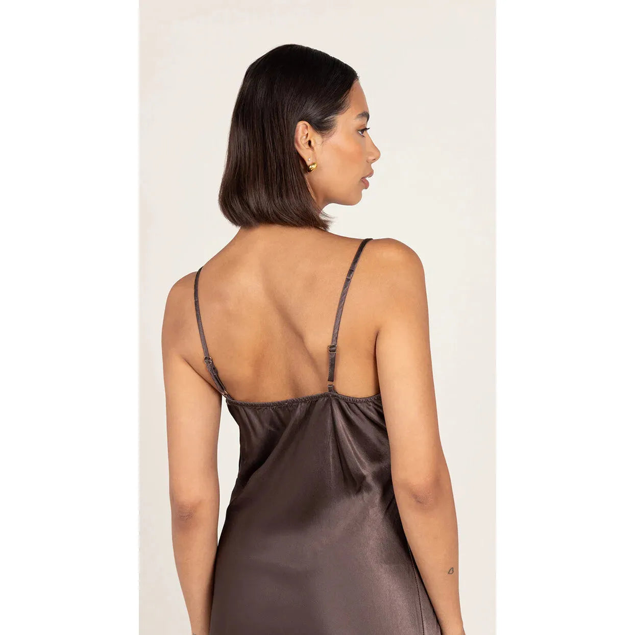 Charli Lana Satin Dress - Espresso  Charli london Pisces Boutique
