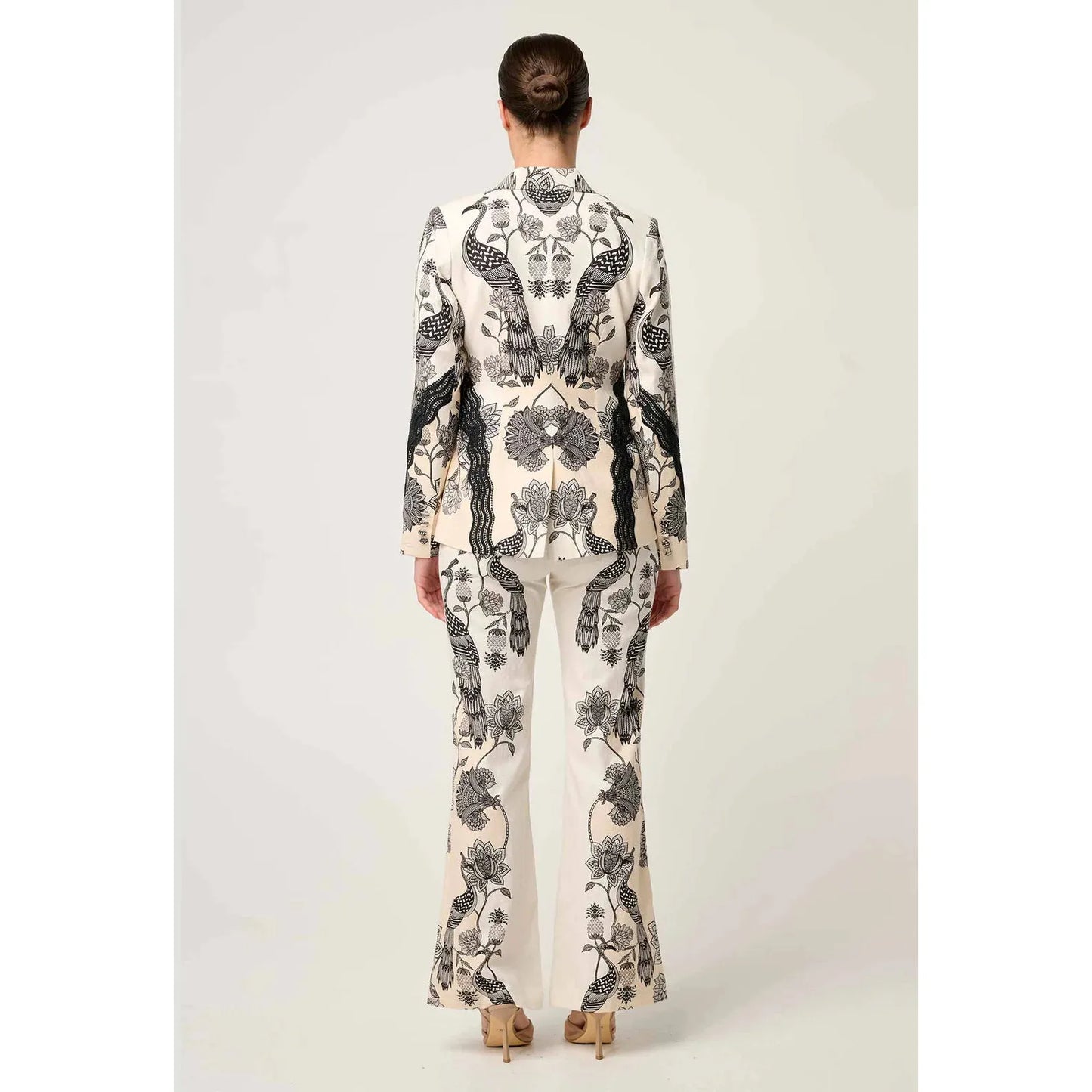 Once Was Leandro Contrast Lace Blazer - Imperial Stone