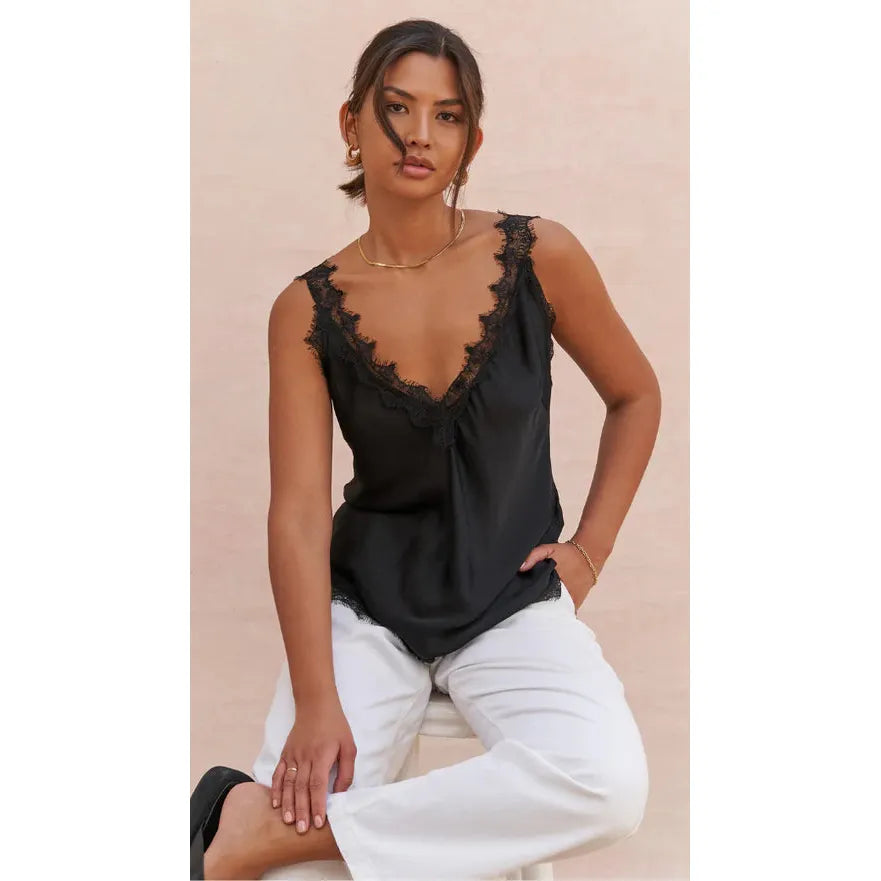 Charli London Solange Camisole - Black  Charli london Pisces Boutique