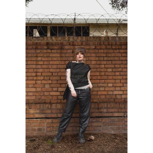 Maud Dainty Trucker Leather - Black  Maud Dainty Pisces Boutique