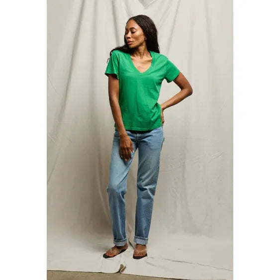 Perfect White Tee Hendrix Boxy V - Grass  Perfect White Tee Pisces Boutique