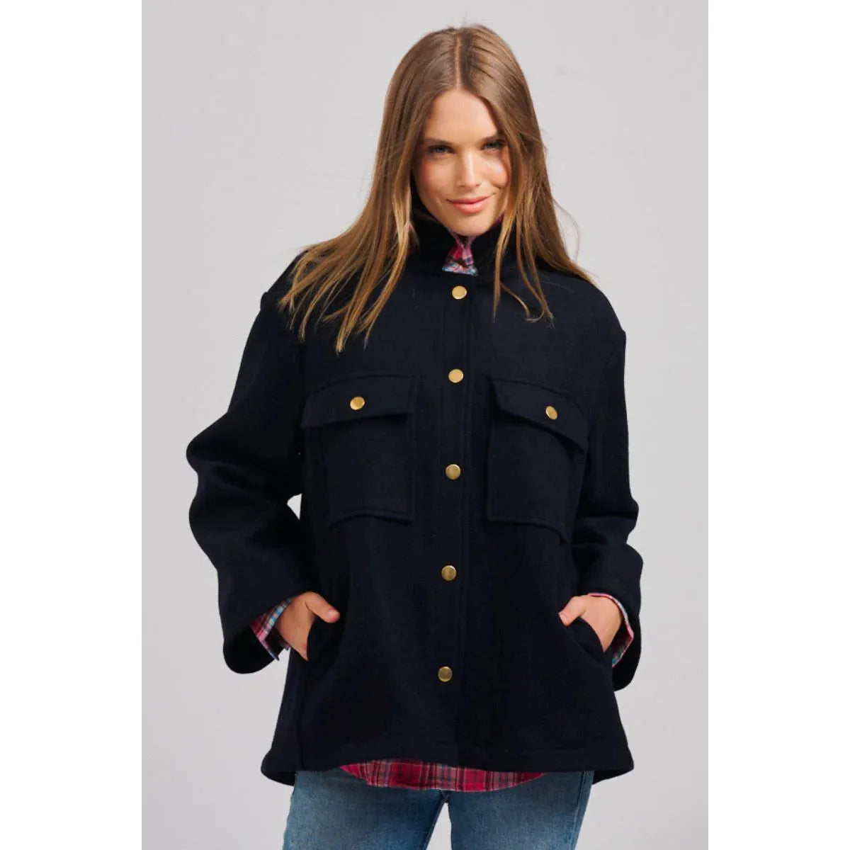 Shirty The Allegra Relaxed Wool Blend Jacket - French Navy  Shirty Pisces Boutique