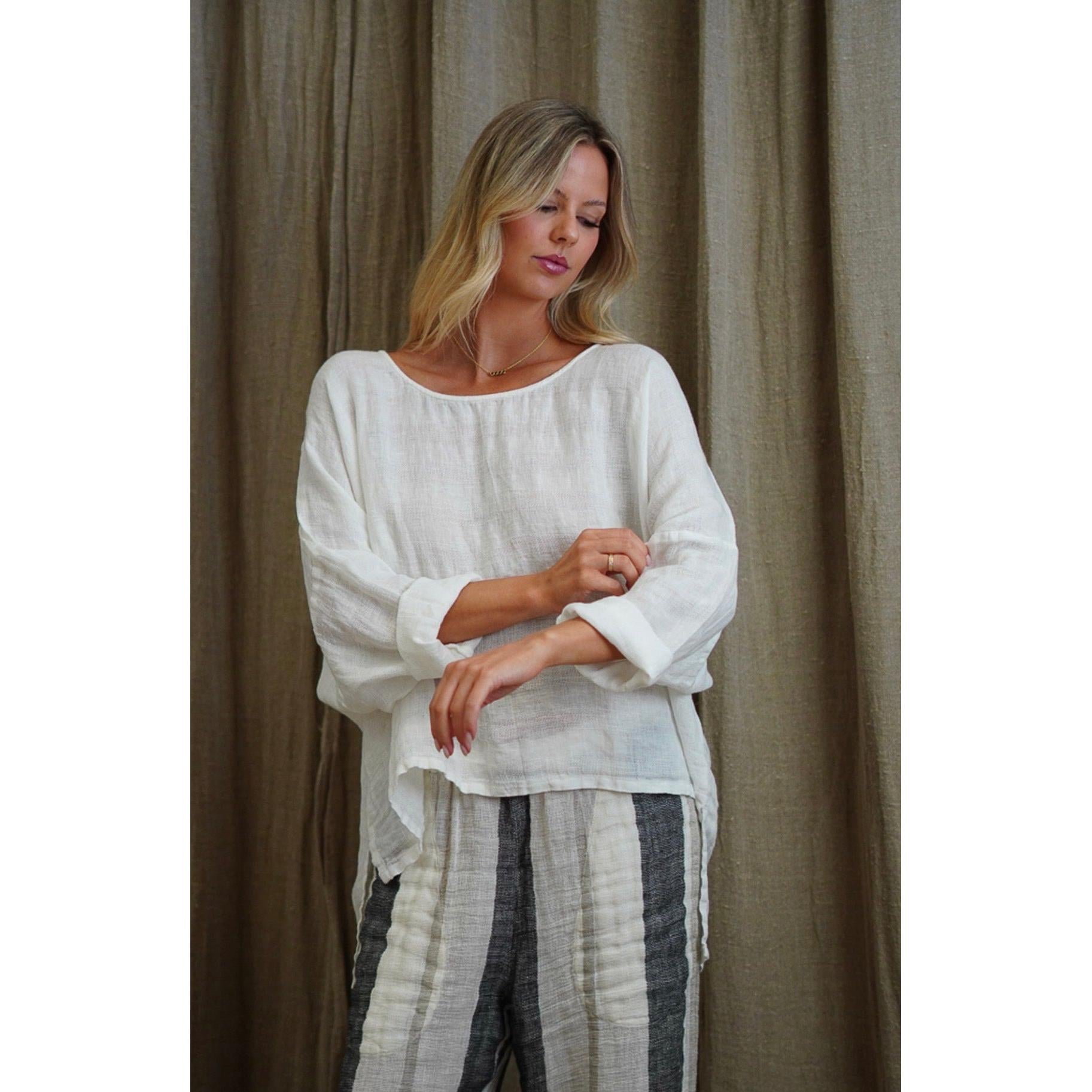 Linens Unlimited Valentina Top - White Combo  Linens Unlimited Pisces Boutique